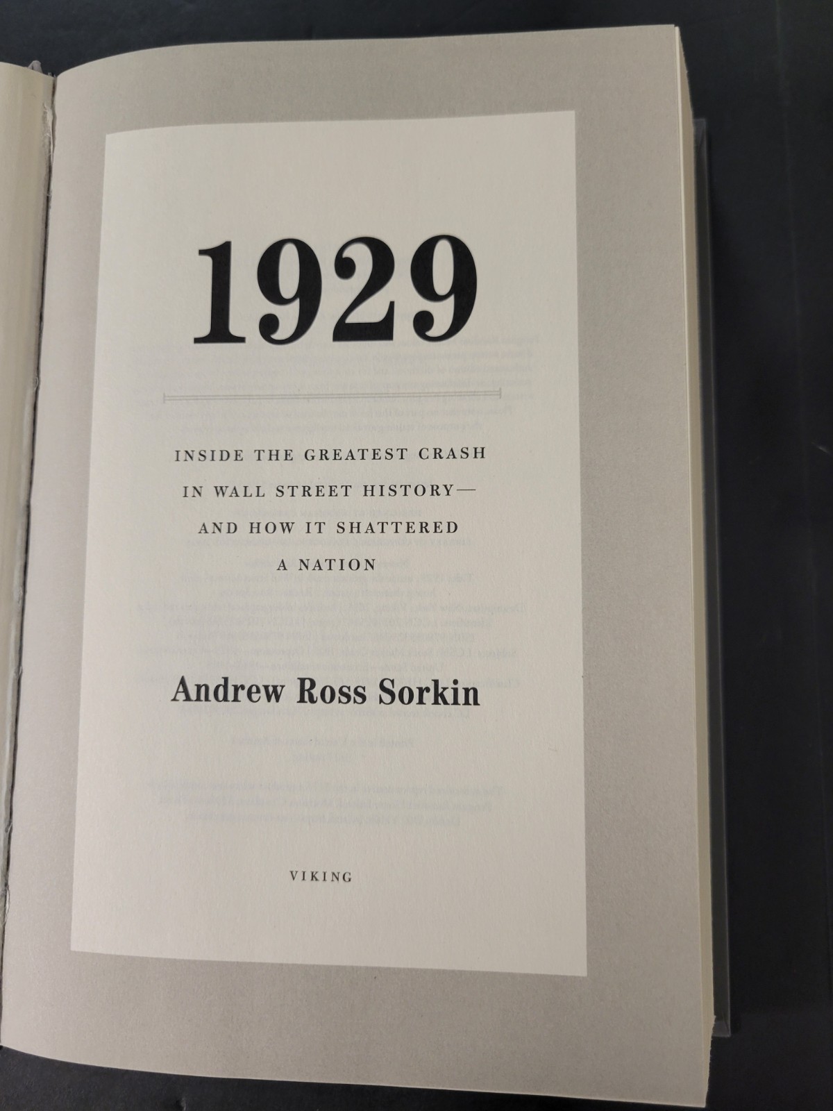 1929 INSIDE THE GREATEST CRASH WALL STREET by A.R. Sorkin (2025, HCDJ) LIKE NEW