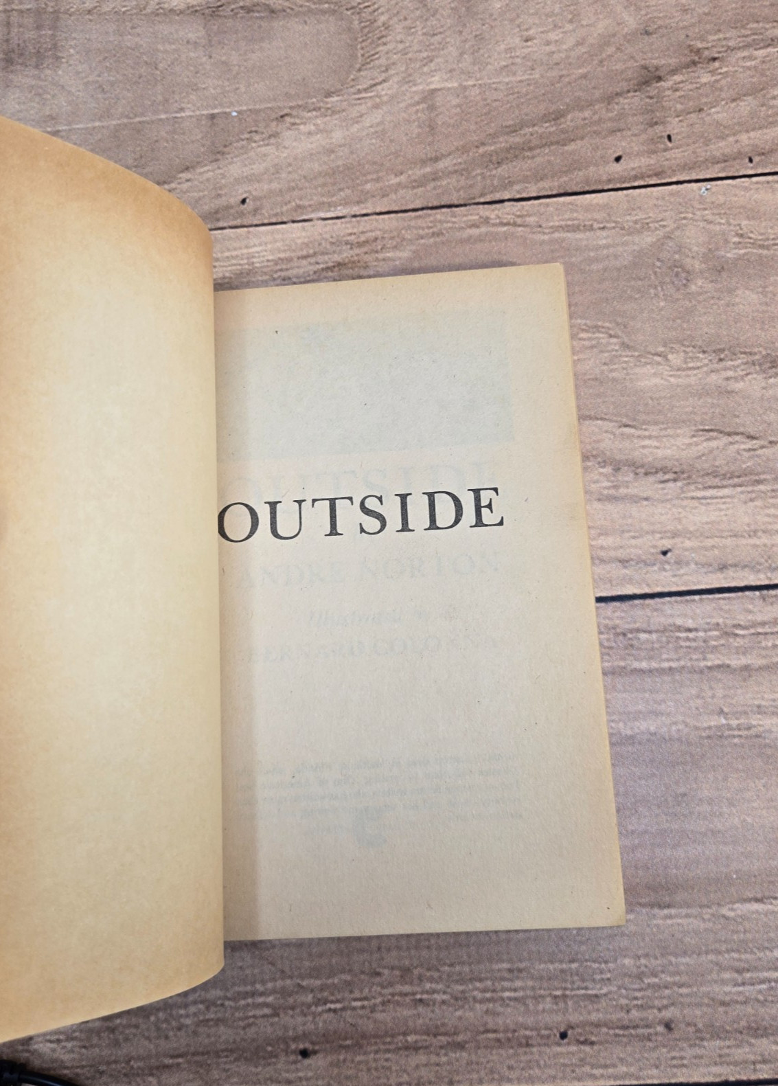 Outside Andre Norton 1976 Camelot PB 2nd Printing Juvenile Fantasy Illustrated