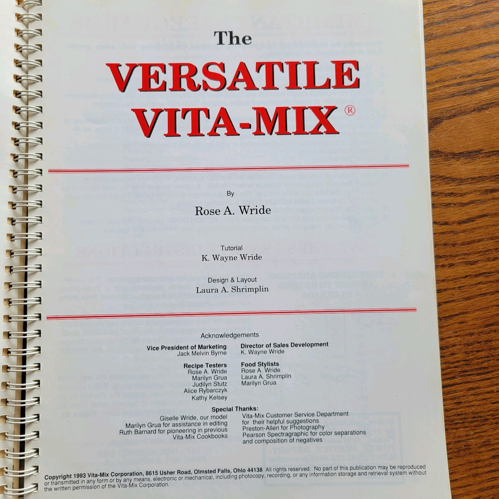 The Versatile Vita-Mix Recipe Cookbook Vitamix Foods for Every Occasion 1993
