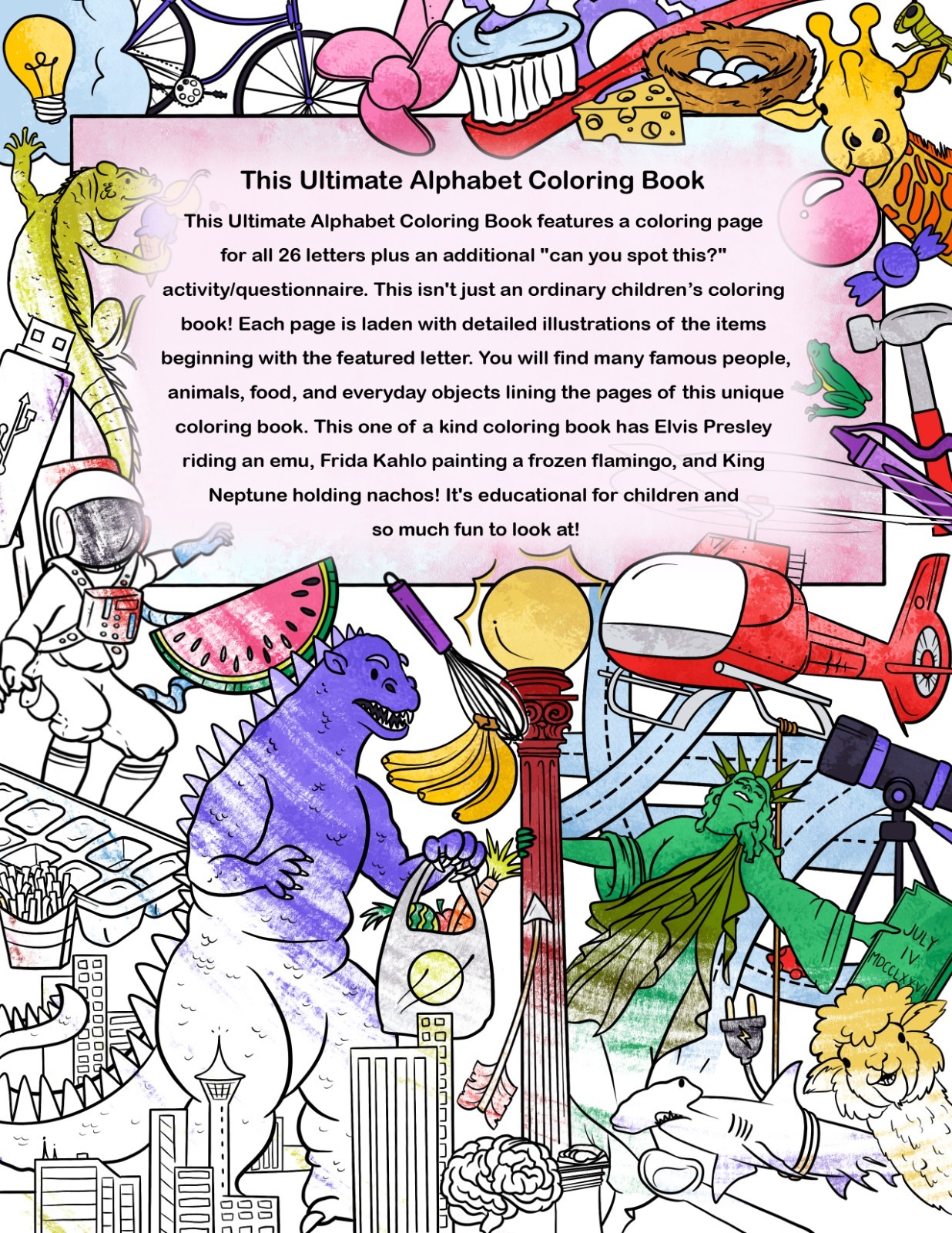 The Ultimate Alphabet Coloring Book 5 By Alannah Dyer- 8.5×11 in. Ages 4-8 Fun