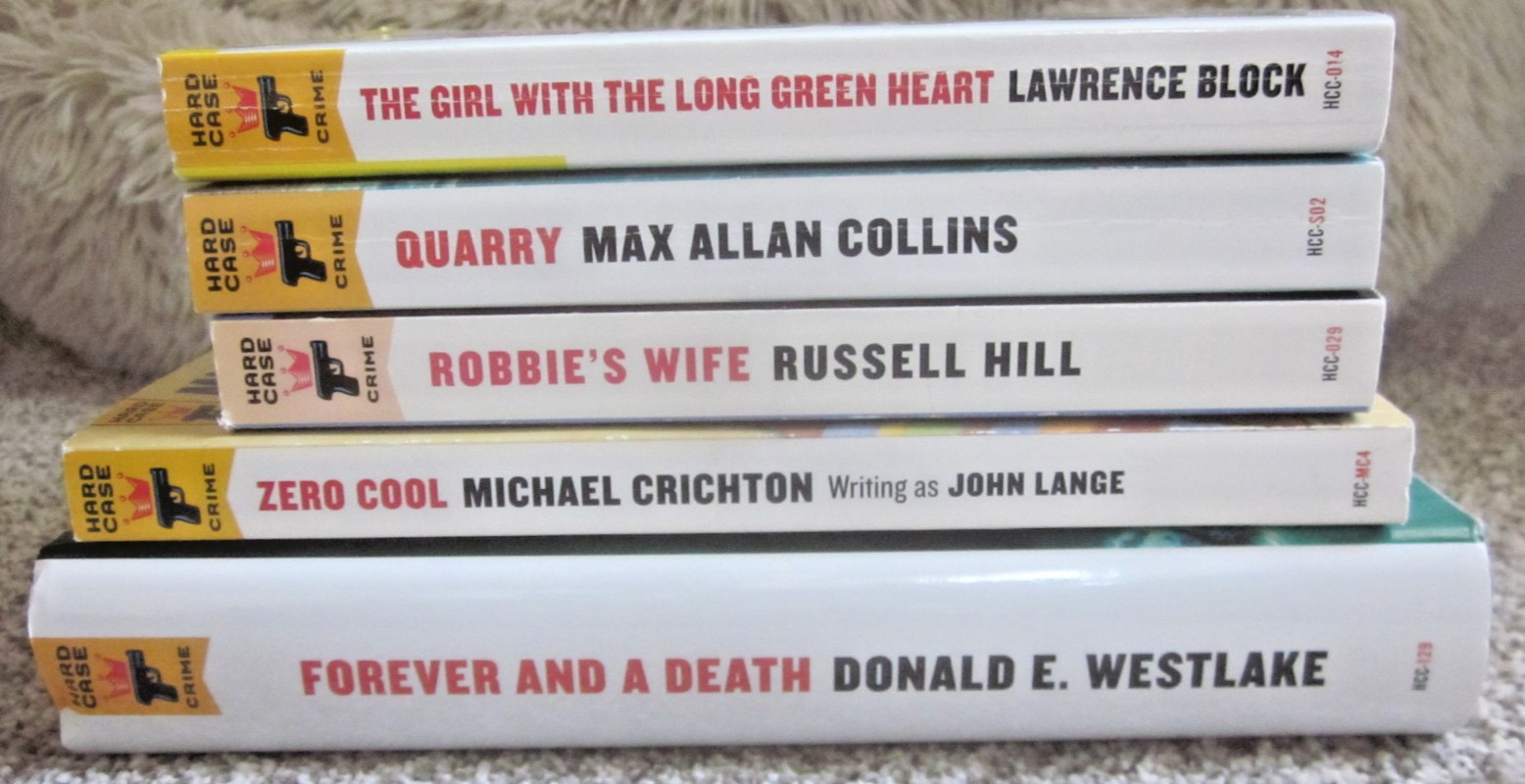 HARD CASE CRIME BOOK LOT / 4PB + 1HC / COLLINS, WESTLAKE, CRICHTON, BLOCK, HILL