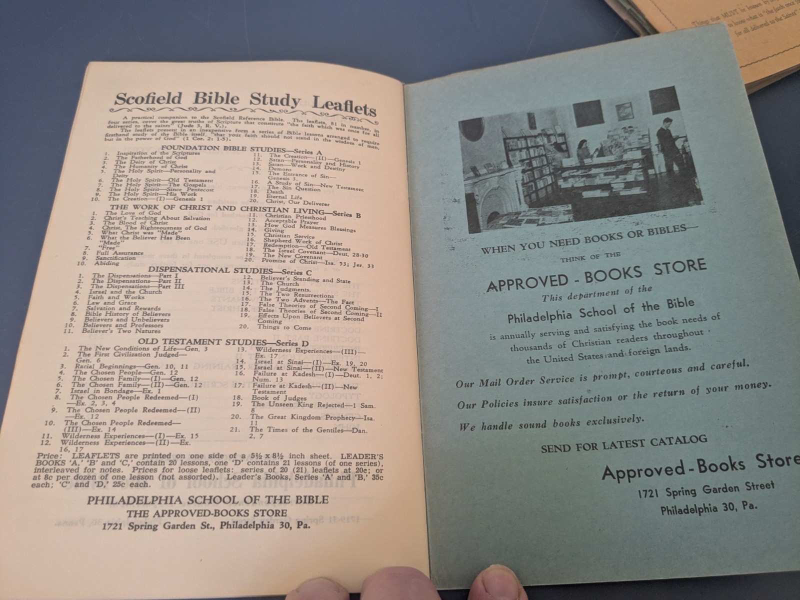 Scofield Bible Study Leaflets Leaders Book Series A, B, C, D, 1935