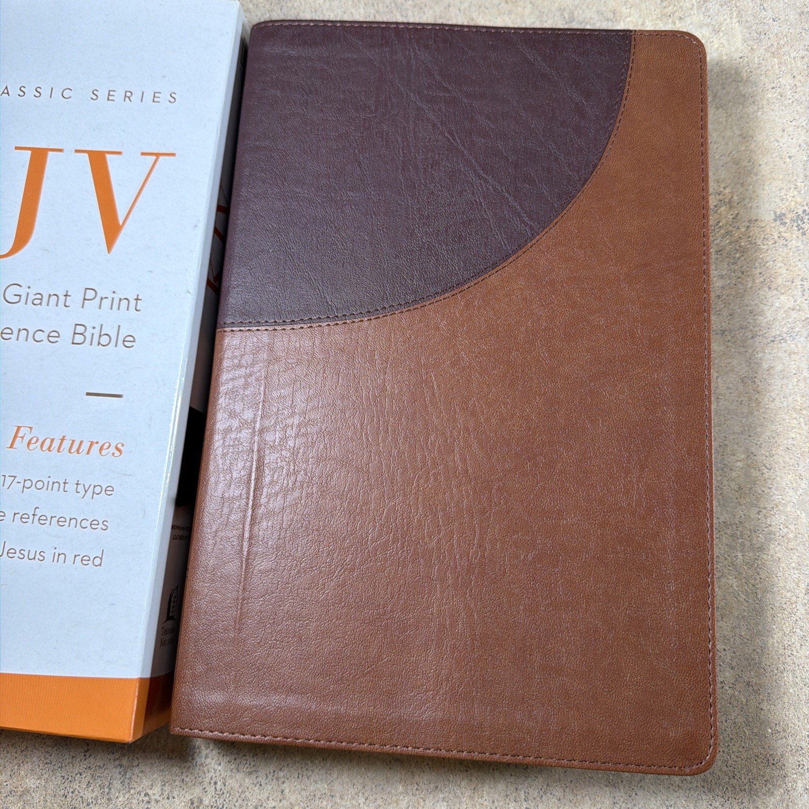 Thomas Nelson King James Holy Bible Giant Print Soft Leather KJV Brown