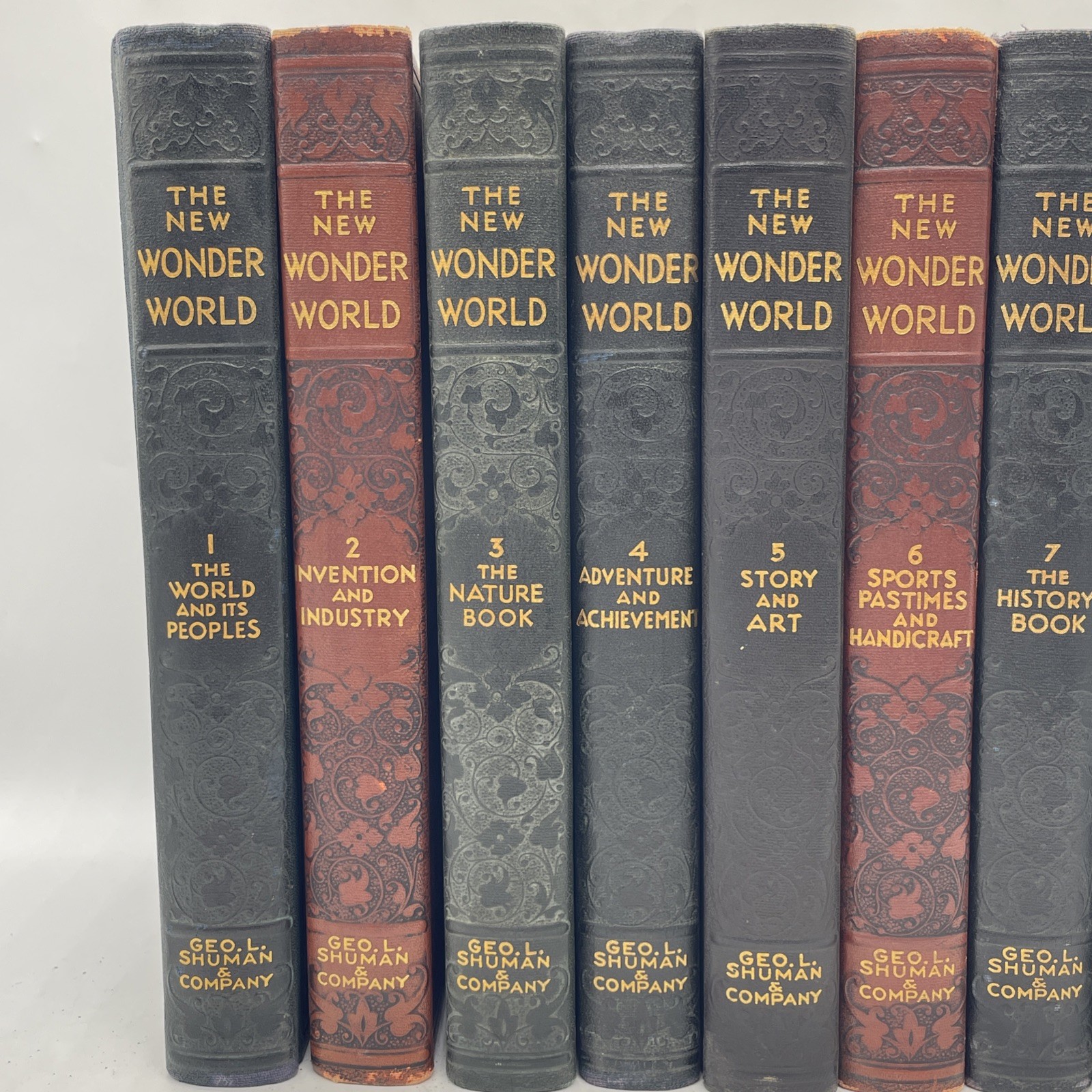 The New Wonder World Vol. 1-8 10&11 Set Geo. L. Shuman & Company Books
