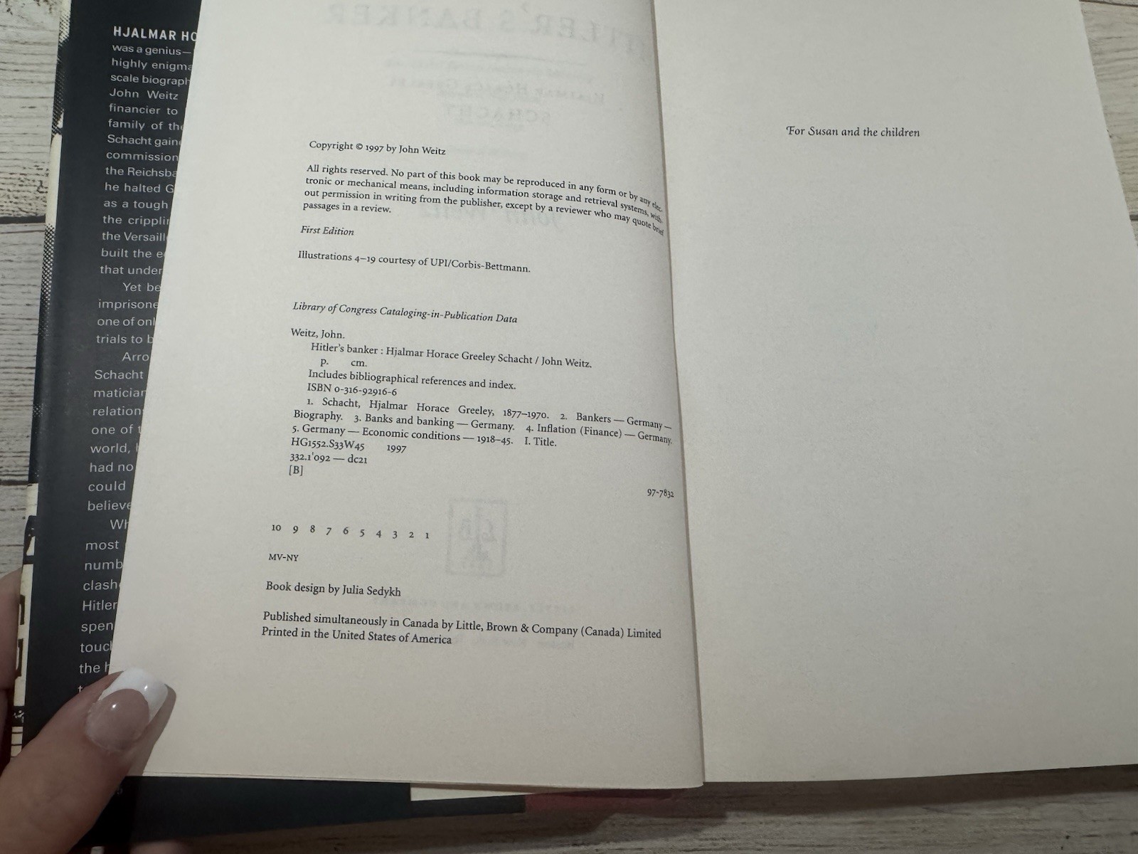 Hitler’s Banker John Weitz Hjalmar Horace Greeley Schacht Hardcover EXCELLENT