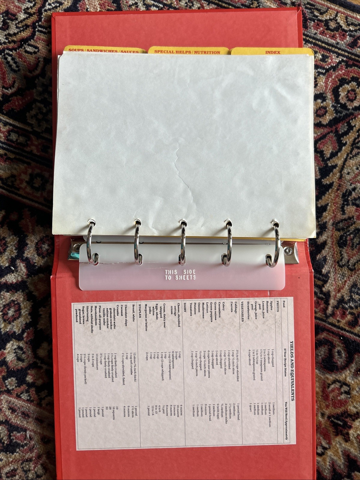 Betty Crocker’s Cookbook Golden Press 1989 5 Ring Binder 8th Printing 9″ x 10.5″