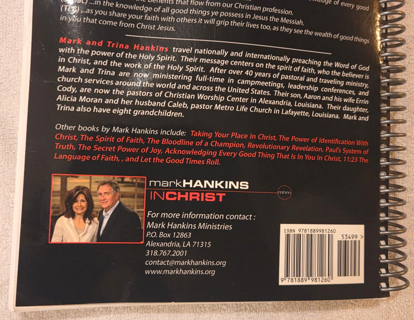 Spirit-Filled Scripture Study Guide Mark Hankins Spiral Bible Study Book 4th ED.