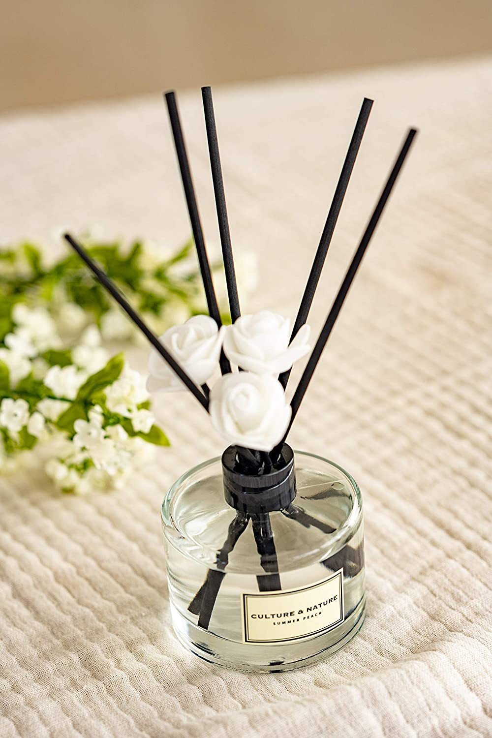Reed Diffuser Set 6.7Oz (200Ml) Black Cherry Scented Diffuser with Sticks Home F