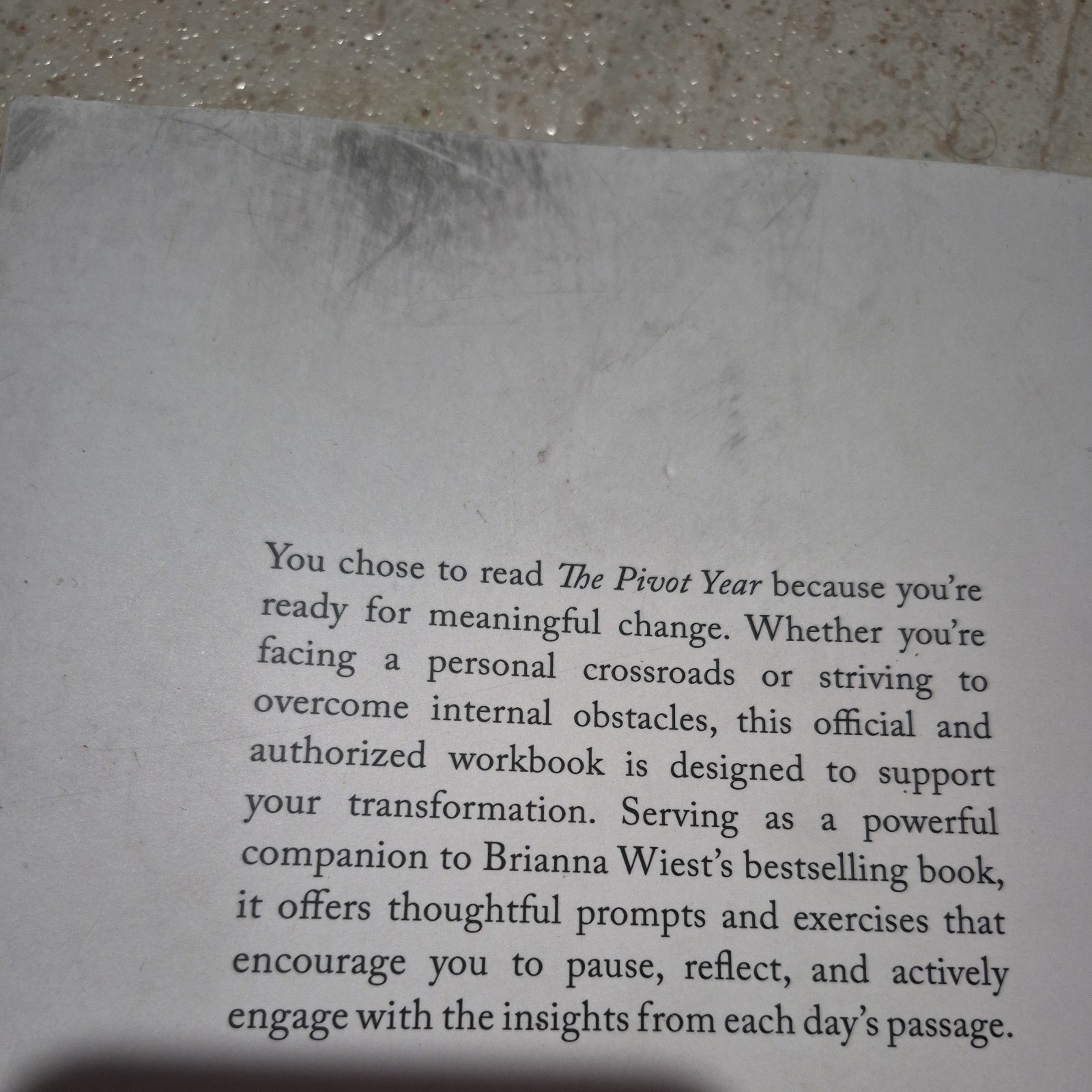 Workbook: The Pivot Year: 365 Days To Become The Person You Truly Want to Be by