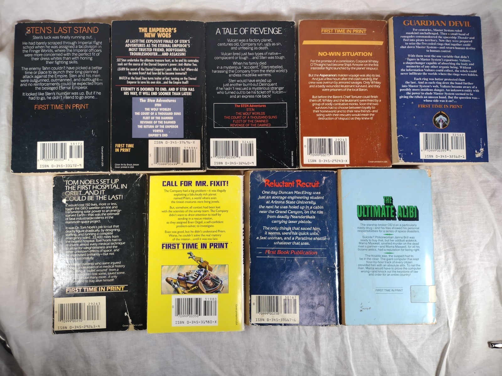 Del Rey Sci-Fi Lot 9 Vintage PB Sten Cole Bunch Foster Chalker L Neil Smith SF