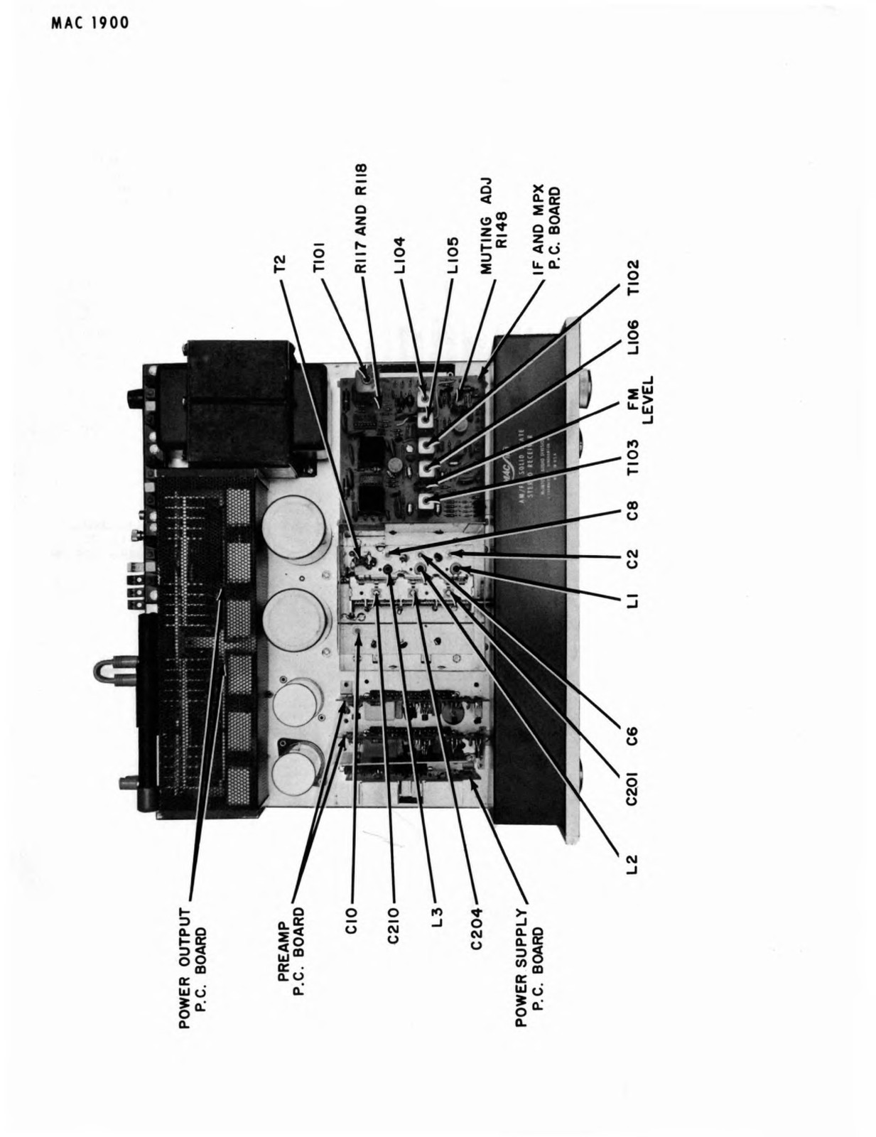 MCINTOSH MAC 1900 AM FM Stereo Receiver Service Information Manual – WIRE BIND