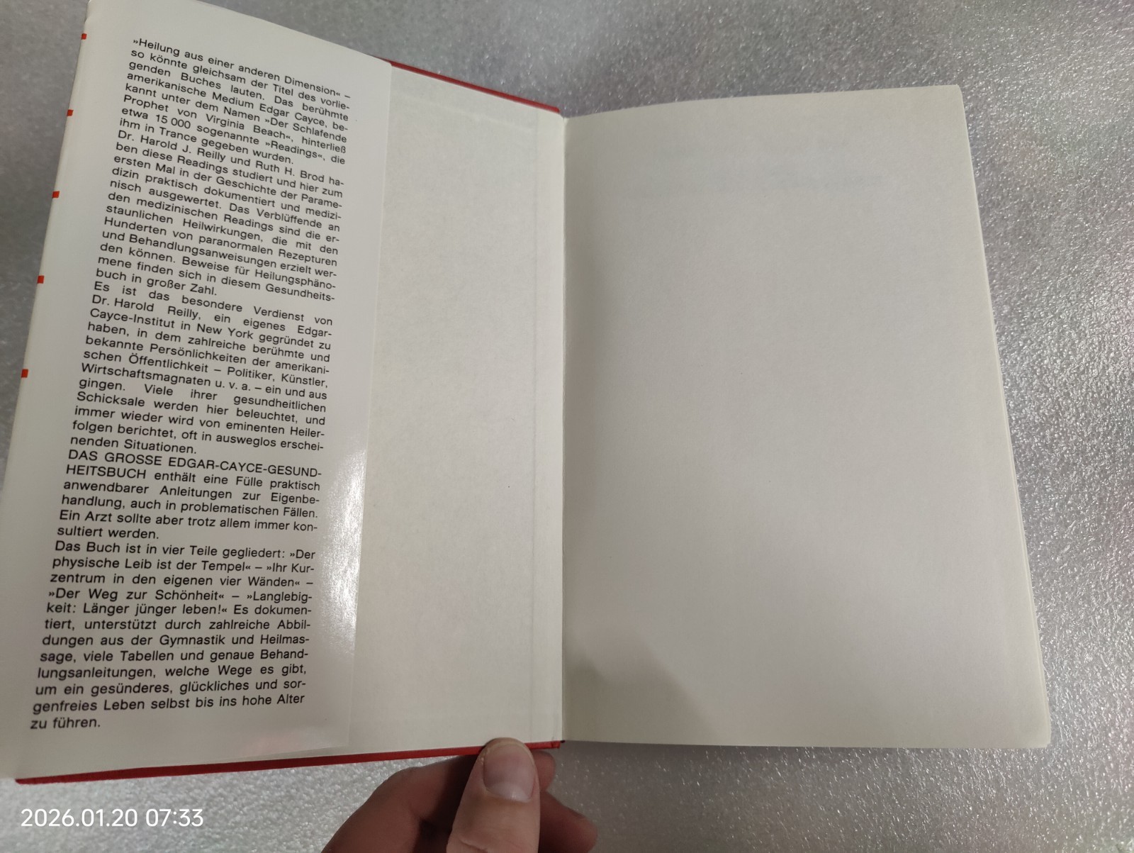 Das grosse Edgar-Cayce-Gesundheitsbuch 7th Edition „Auflage“ 1986