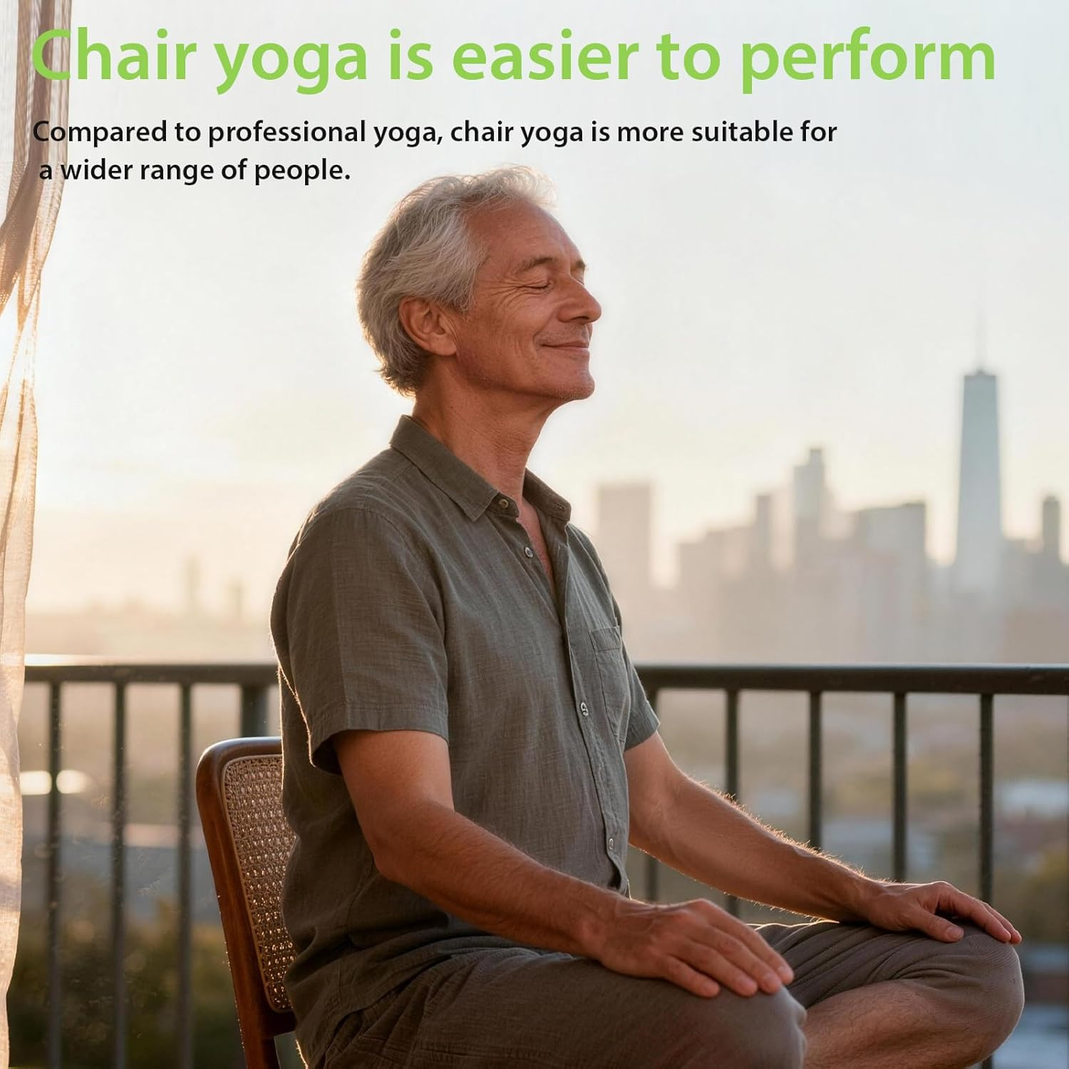 Chair Yoga for Seniors Over 60 Book & Chart, Gentle Seated Chair Yoga Guide, …