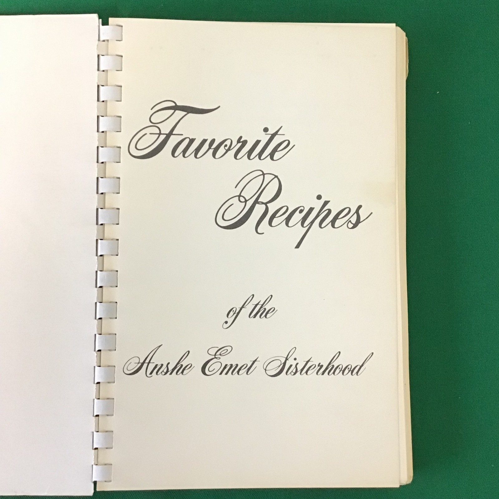 Chicago Illinois Anshe Emet Synagogue 1990s community Jewish Cookbook SEE INDEX