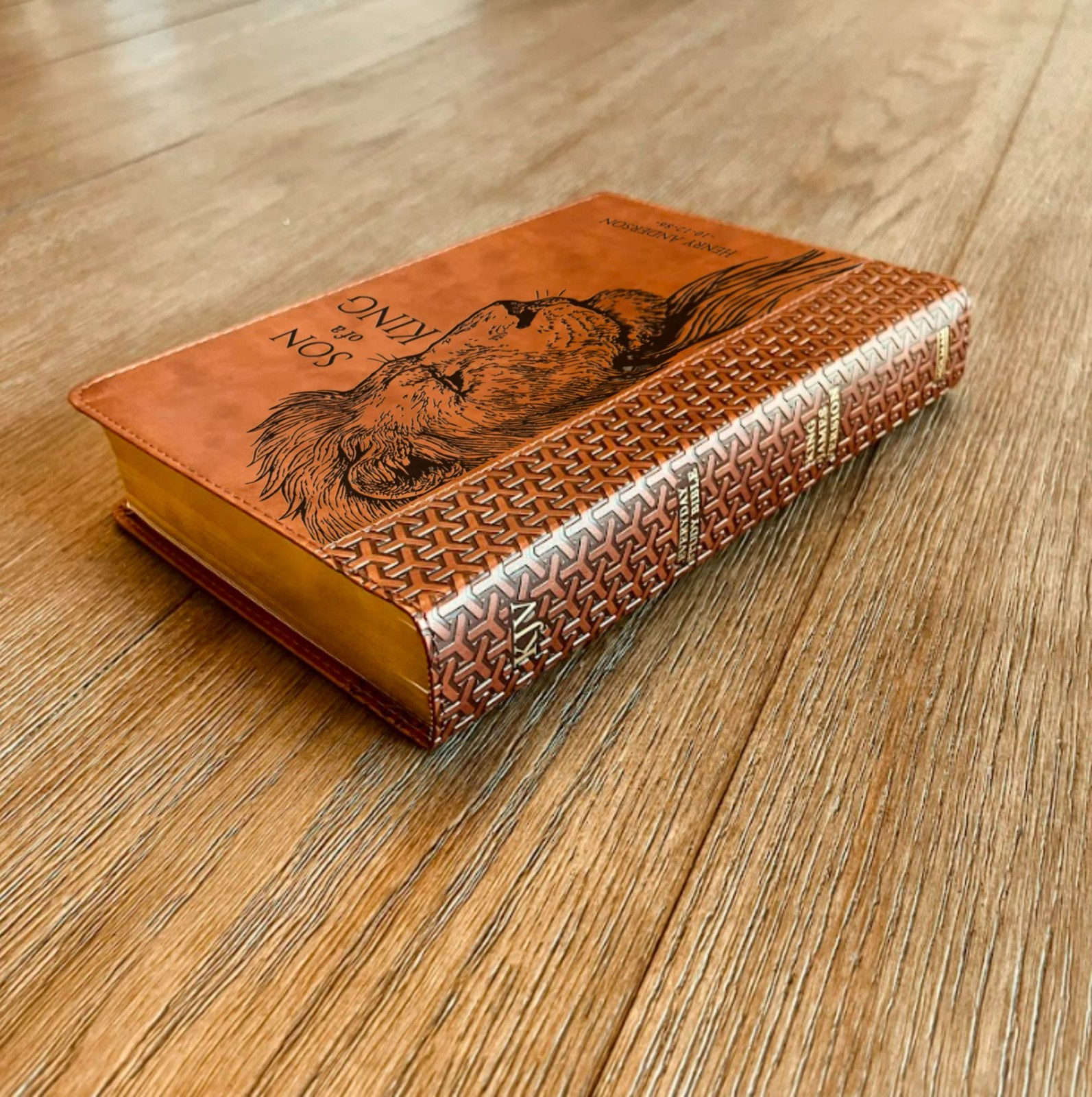 Personalized KJV Study Bible, Son of a King Lion Design, Custom Name Engraved