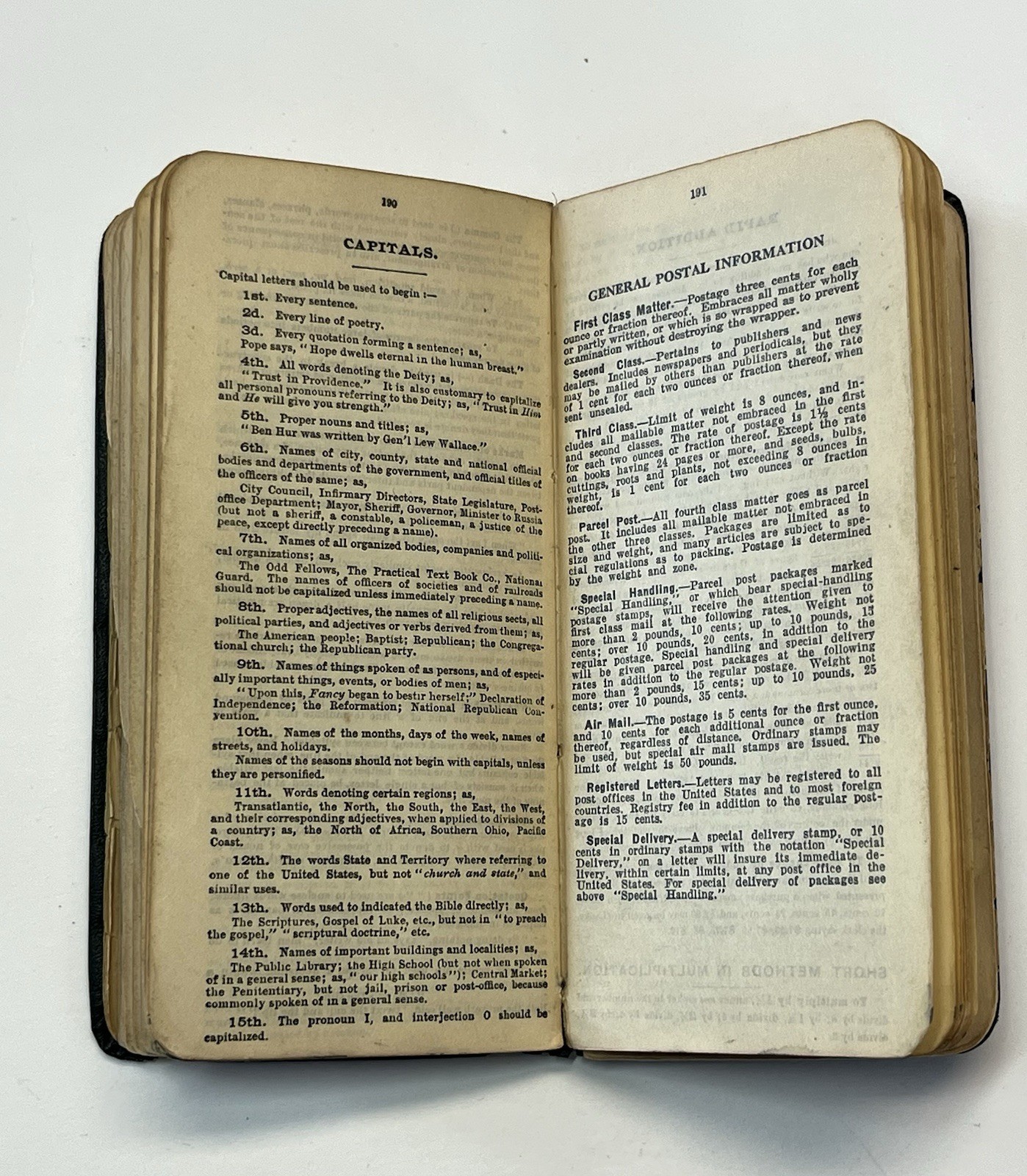 1914 Pocket Dictionary Grand Island Business College Nebraska w/Maps & More RARE