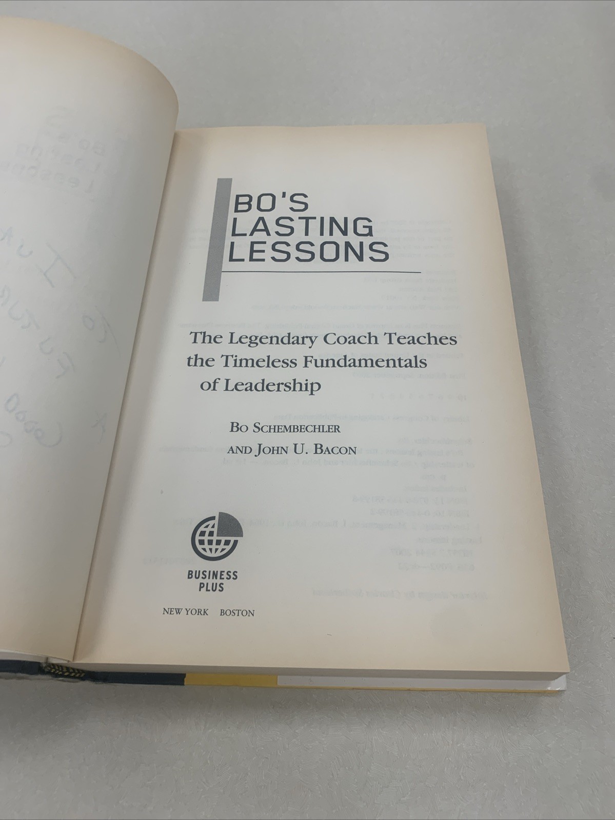 John Bacon SIGNED Bo’s Lasting Lessons Michigan Bo Schembechler 2007 1st Ed IVAN