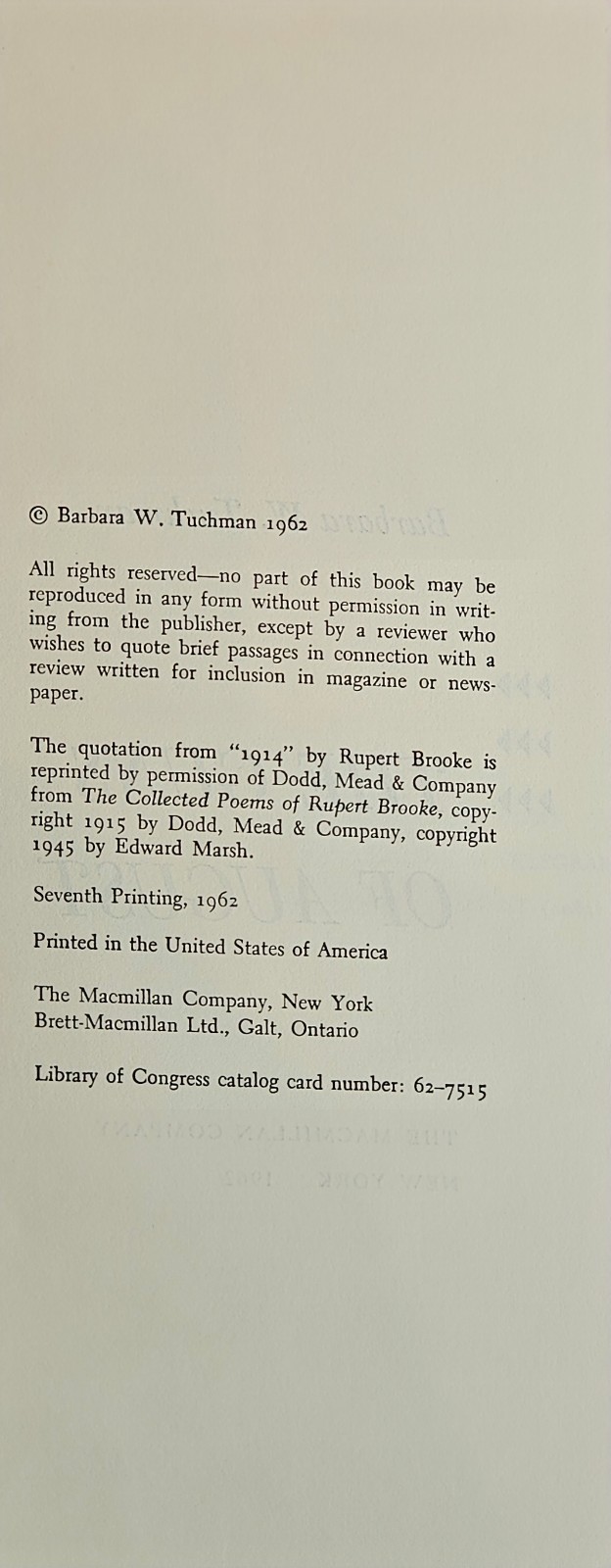 Barbara W. Tuchman: the Guns of August, the Proud Tower Lot of 2 HC