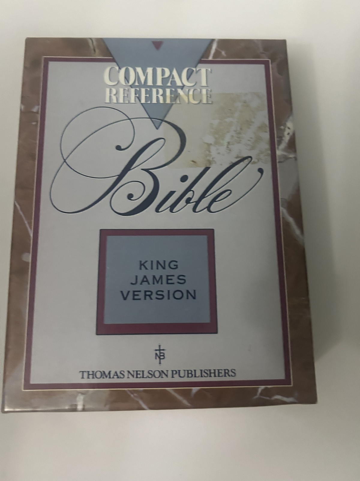 Compact Reference Bible King James Version KJV Bonded Leather White Gold Edges