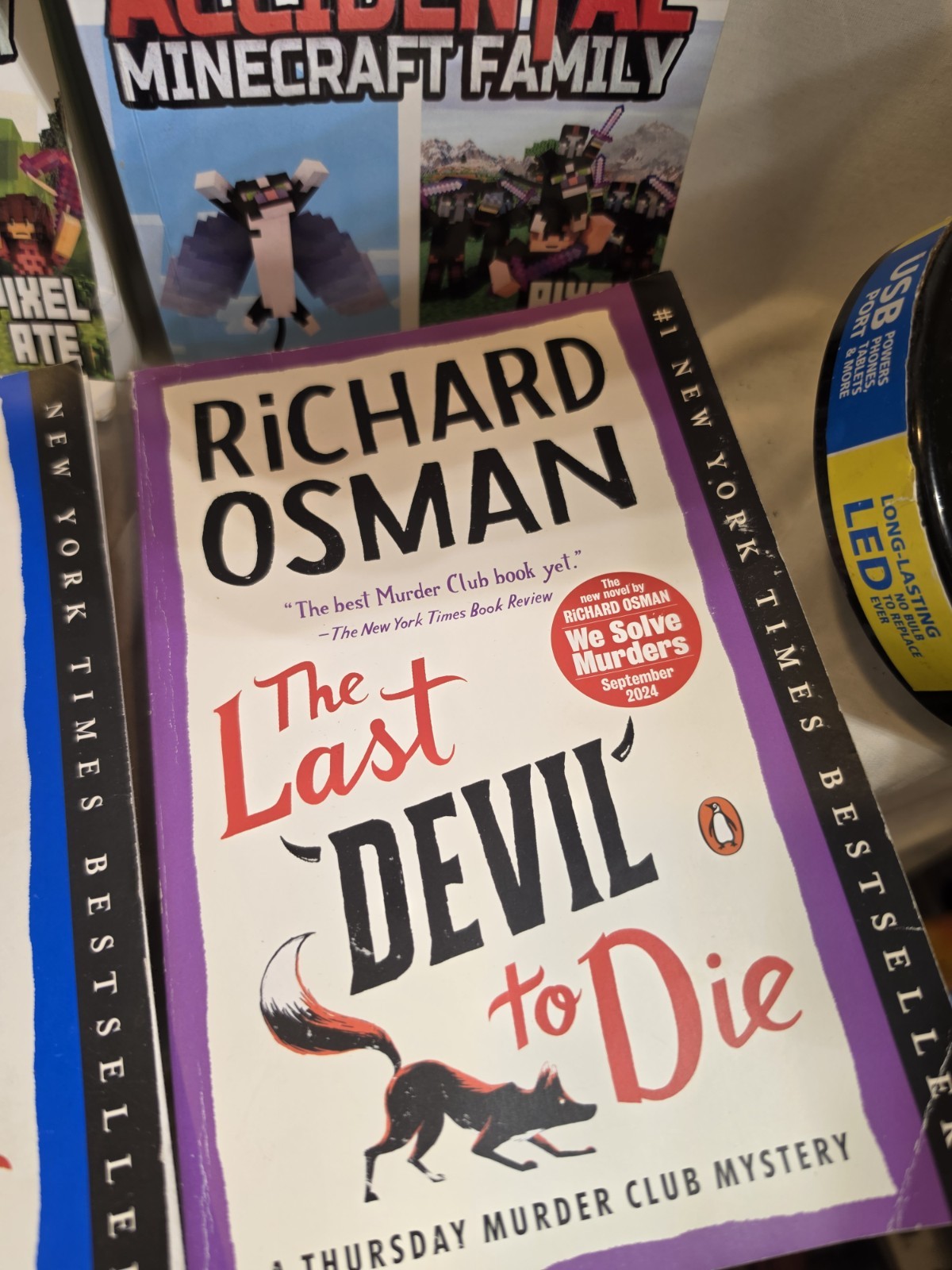 4 Book Lot: Accidental Minecraft Family MegaBlock 2 & 6 + Richard Osman Thursday