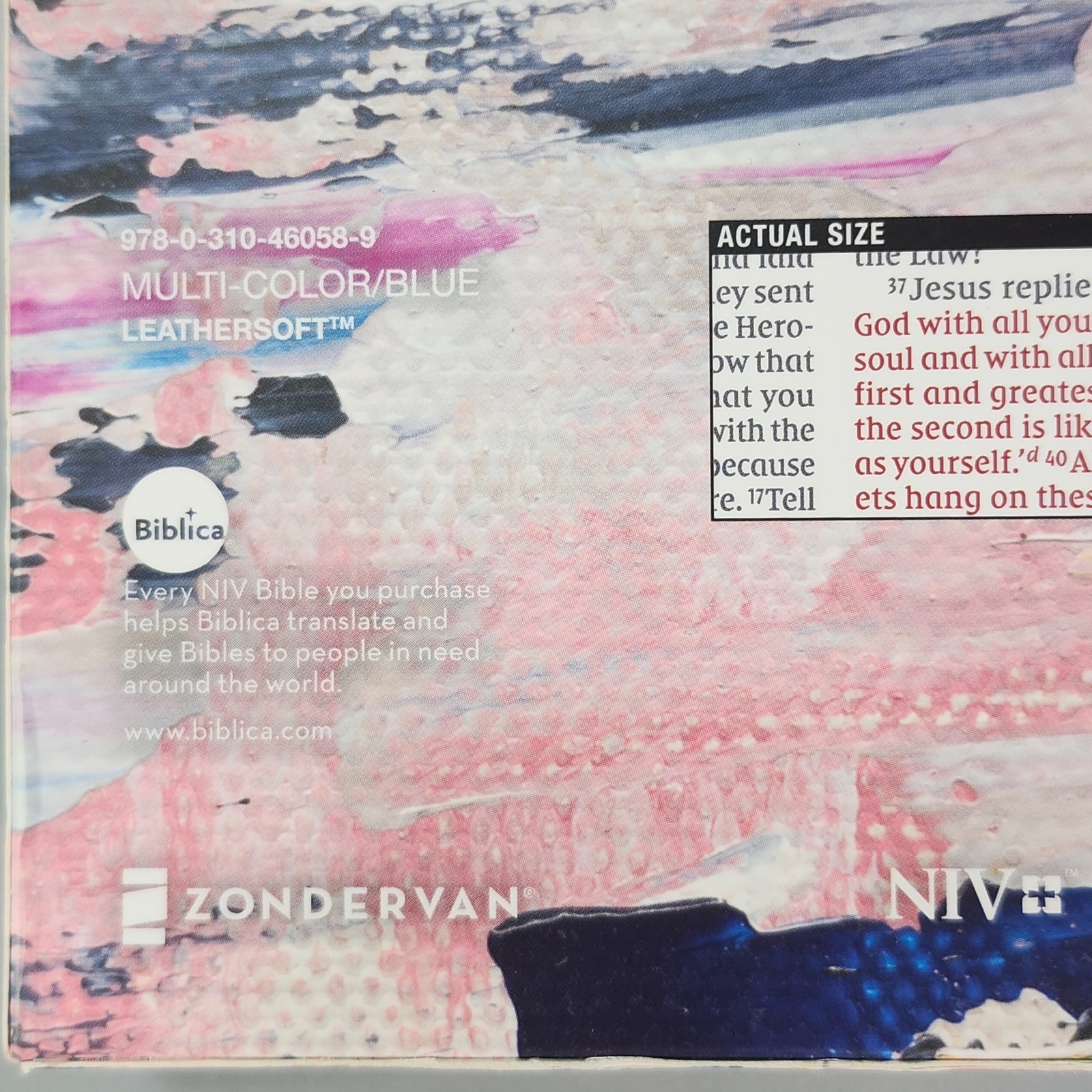 Zondervan NIV Artisan Collection Bible Jesus Word in Red Leathersoft Multicolor