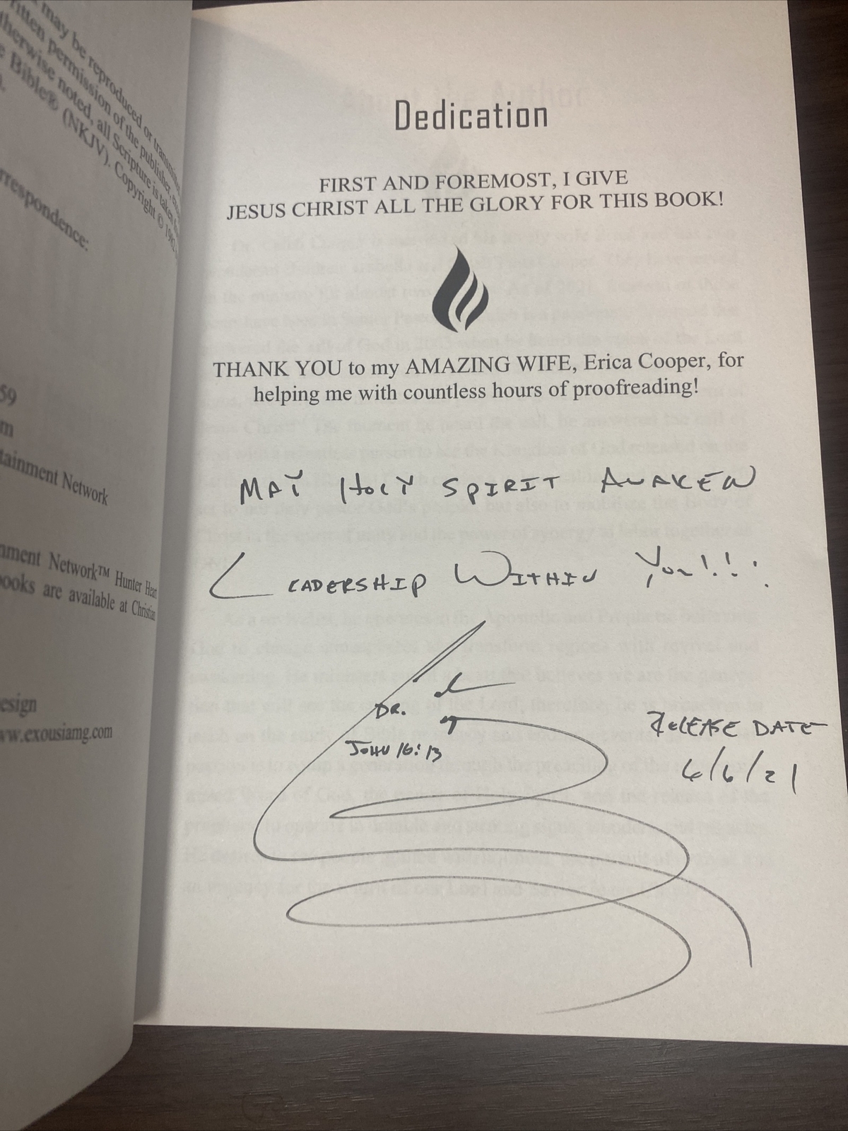 The Call for Strong Godly Leadership by Dr. Caleb Cooper (AUTOGRAPHED COPY)