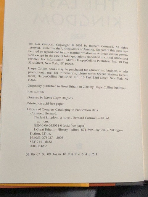 Signed Bernard Cornwell The Last Kingdom US First Edition Hardcover NF/NF