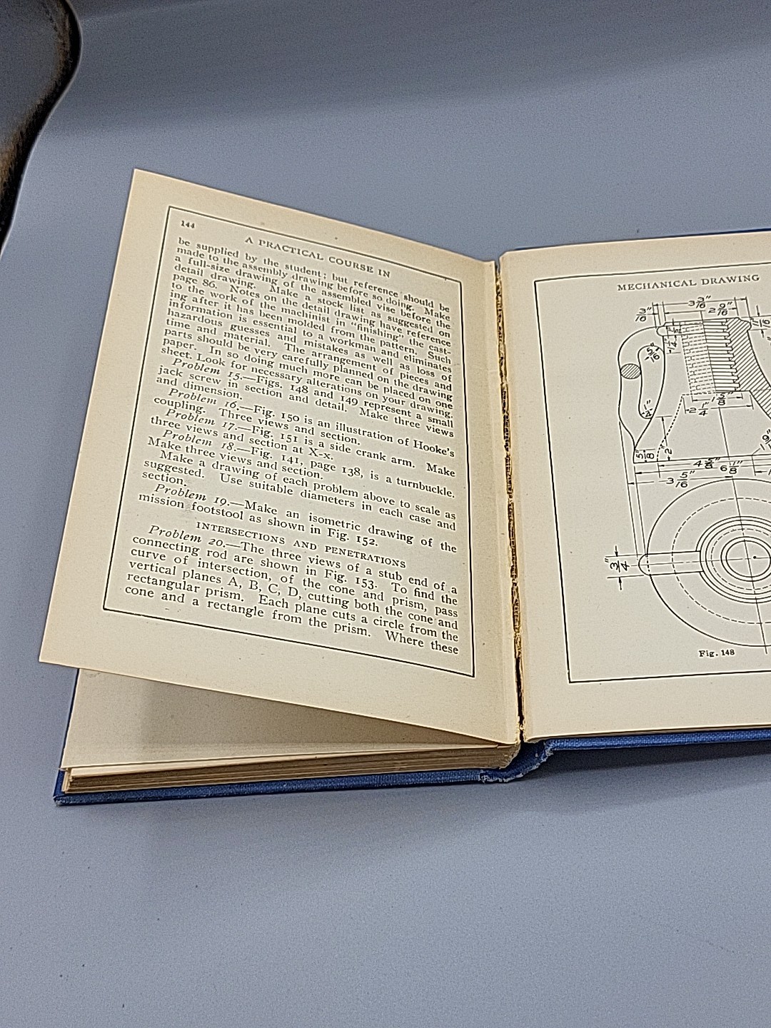 A PRACTICAL COURSE IN MECHANICAL DRAWING – WILLIAM F WILLARD HARDCOVER BOOK 1912
