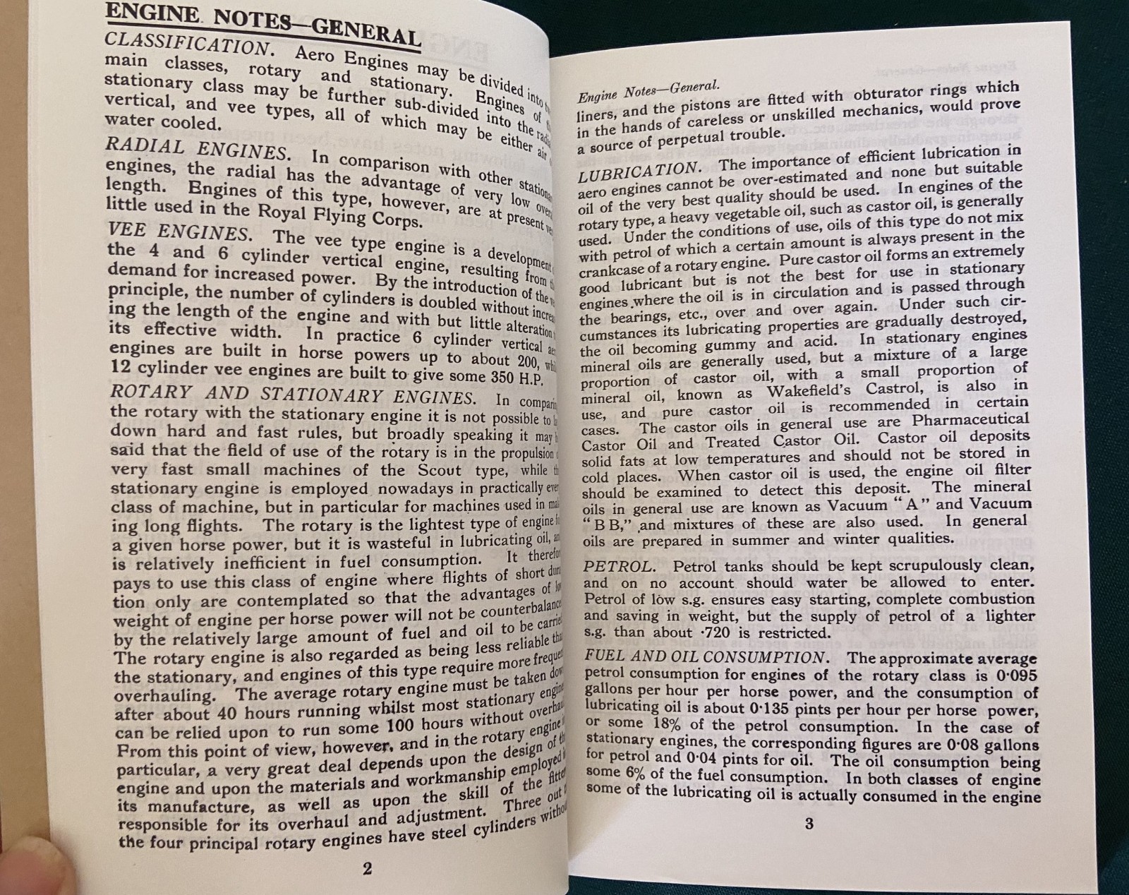 2 Air Board Technical Notes, Bristol F.2B WW1 , 1917/1997 Engine & RIgging PB