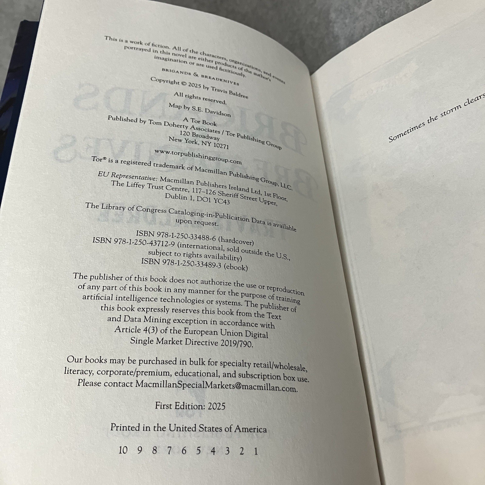 Brigands and Breadknives Travis Baldree 2025 Hardcover Signed 1st Ed w/Sticker