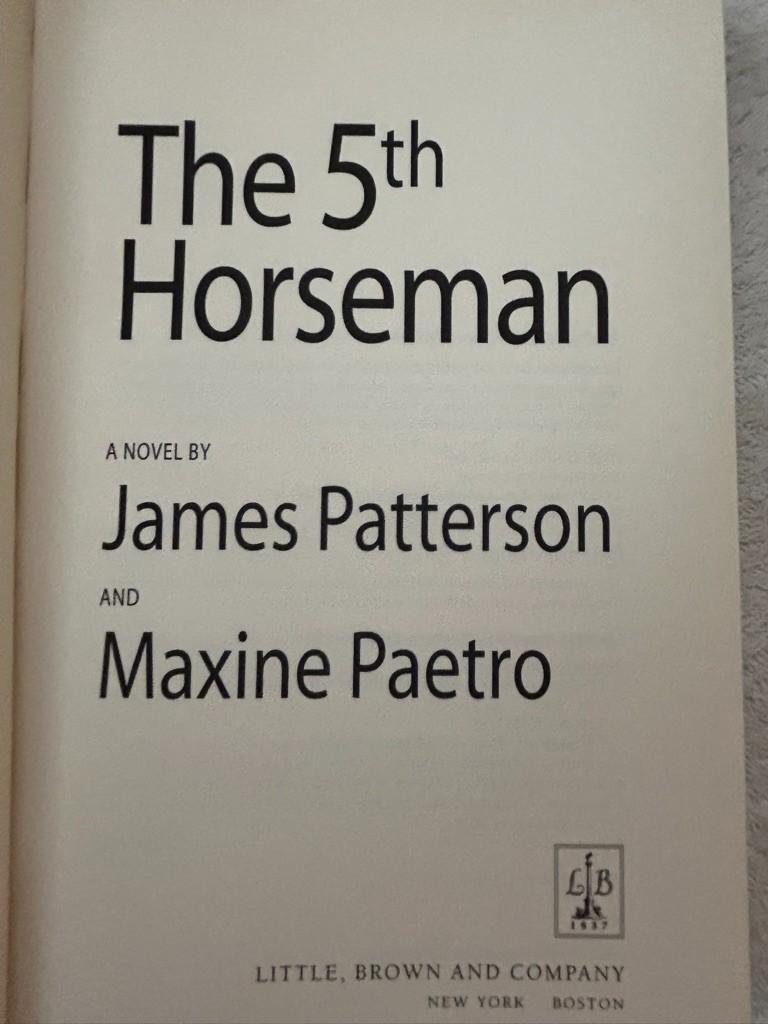 James Patterson, 2nd Chance; 5th Horseman; Alert; Sunday’s at Tiffany’s