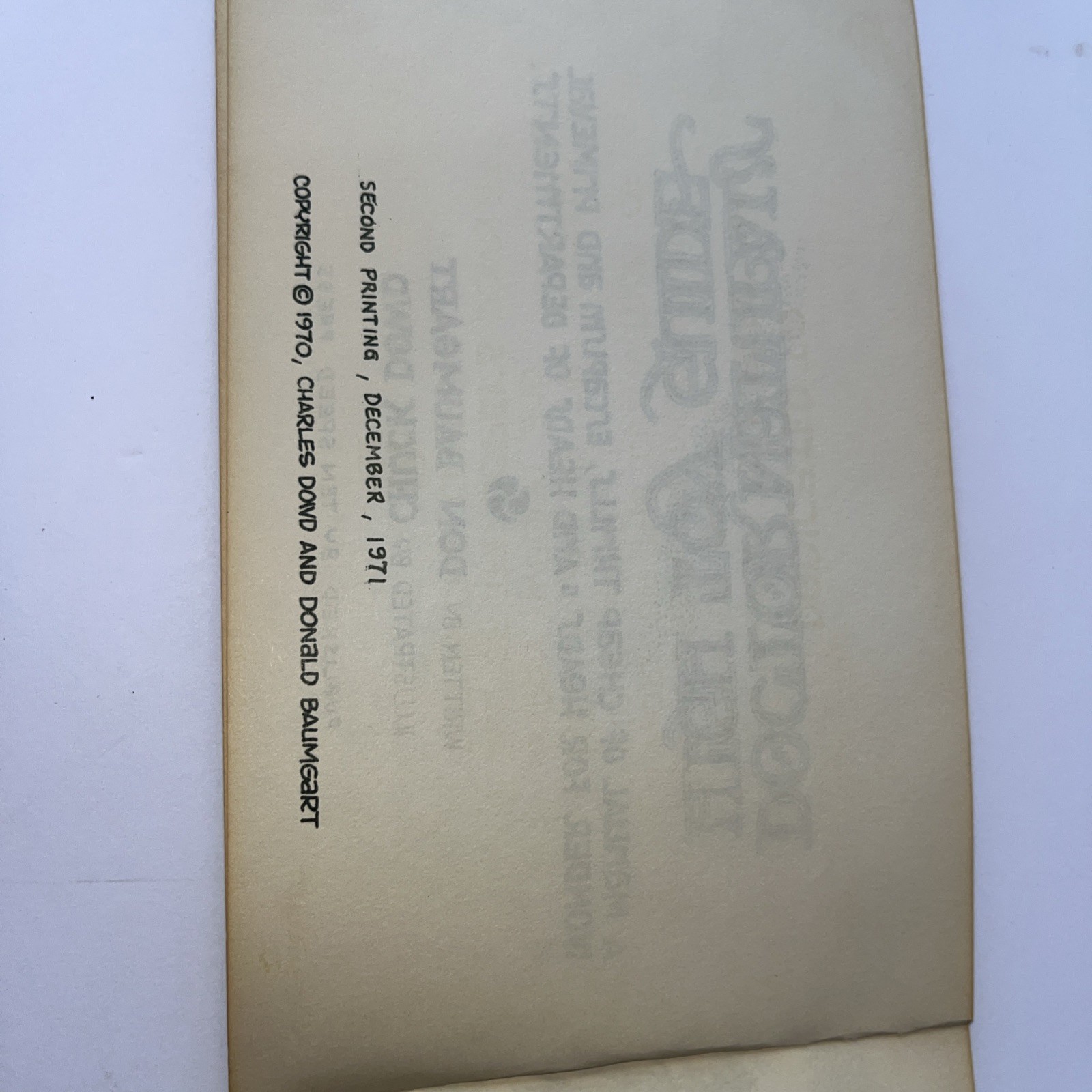 1971 Dr. Natural’s High Toy Guide Book Smoking Weed Marijuana Cartoons