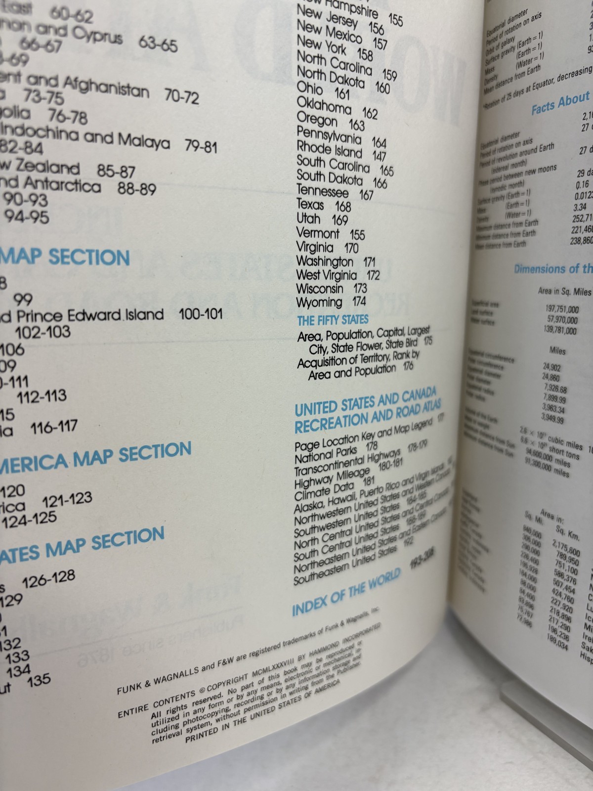 Funk And Wagnalls Hammond World Atlas Hardback Book Map