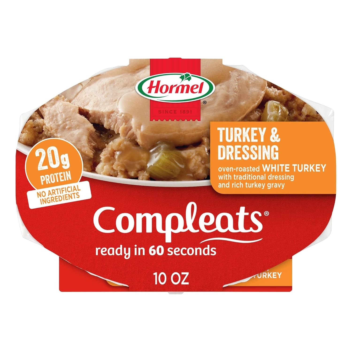 Turkey & Dressing Microwave Trays – 20g Protein per Serving – 6 Pack of 10 oz
