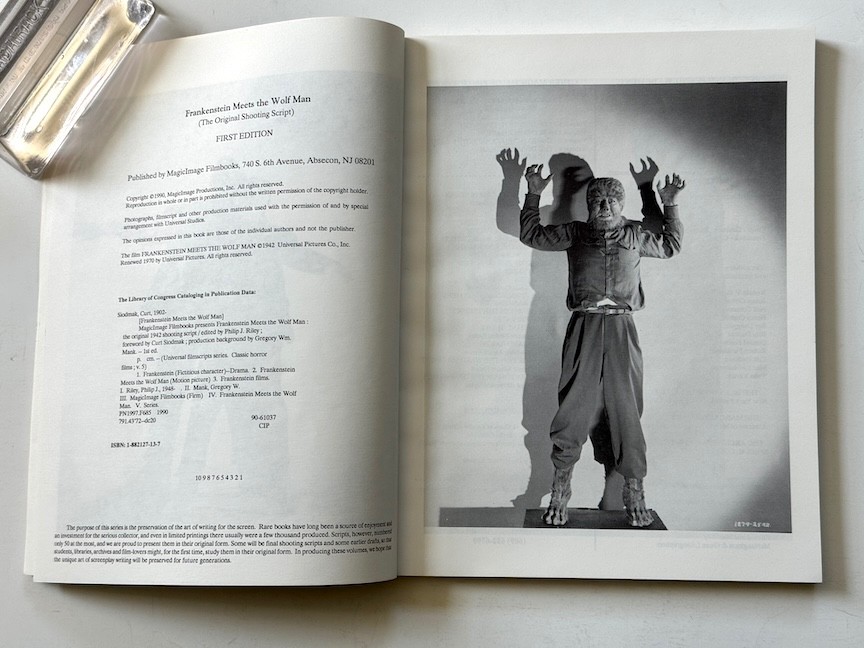 FRANKENSTEIN meets THE WOLFMAN: Universal Filmscript :First Ed Softbound 1990 #5