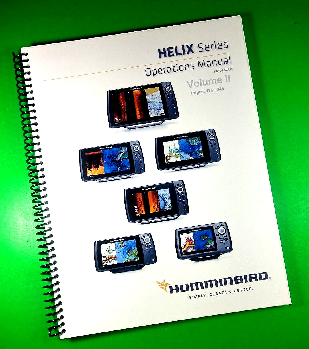 Owners Manual for Humminbird Helix Series, 348 Pages With Clear Covers!
