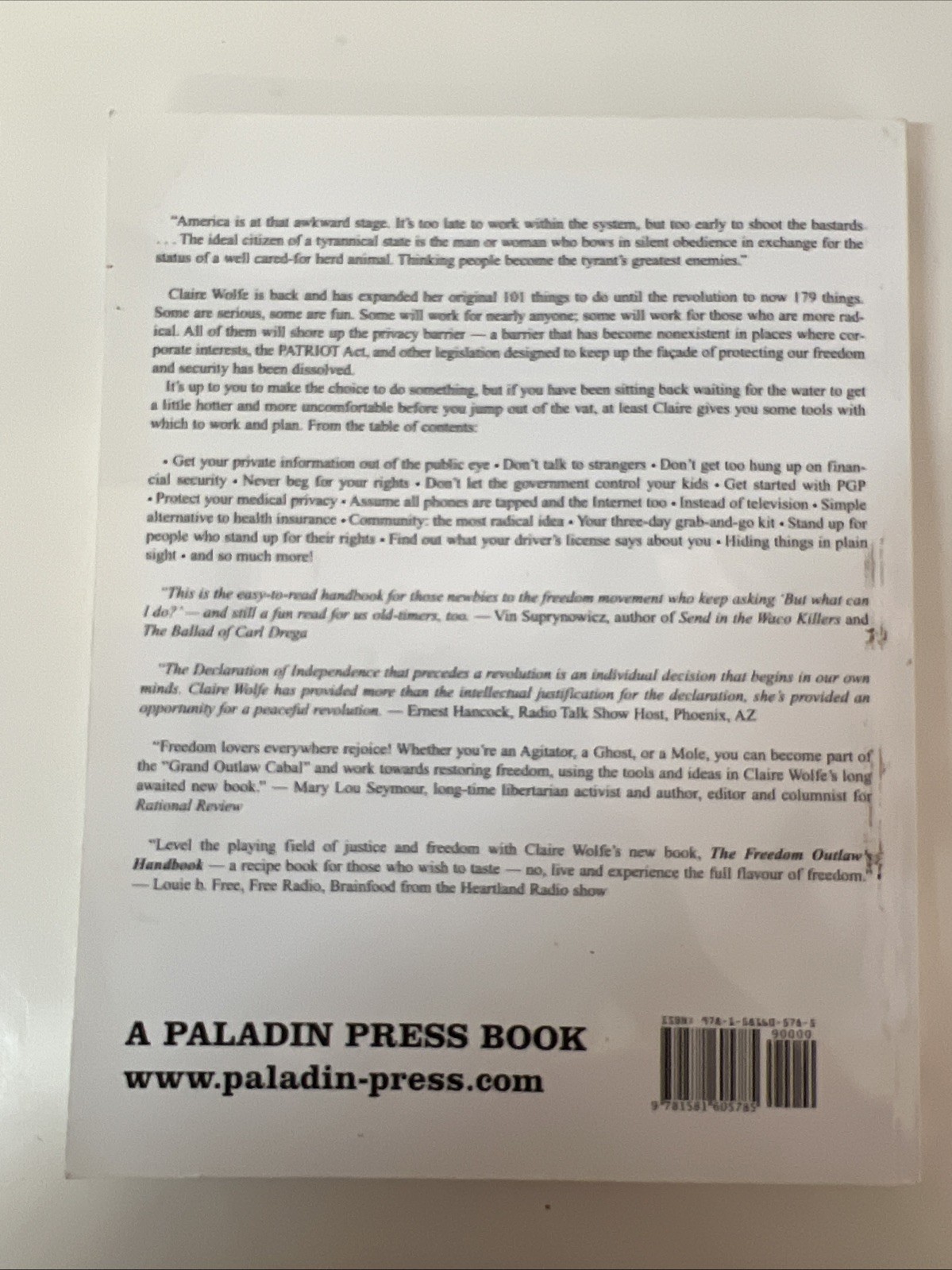 The Freedom Outlaw’s Handbook: 179 Things to Do ‚Til the Revolution
