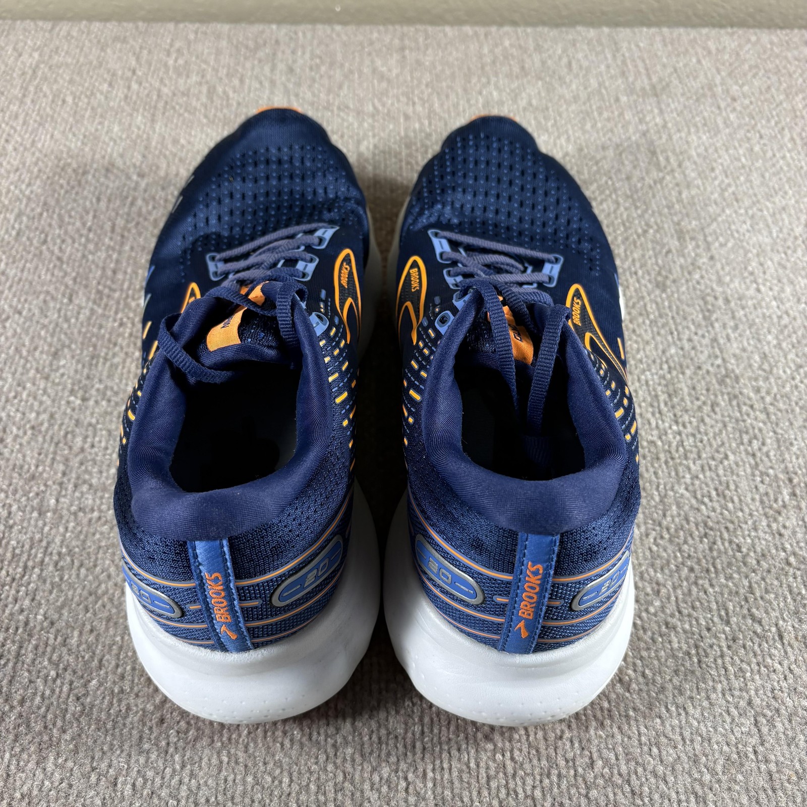 Brooks Glycerin 20 Running Shoes Mens Size 11.5 Navy Orange Cushioned