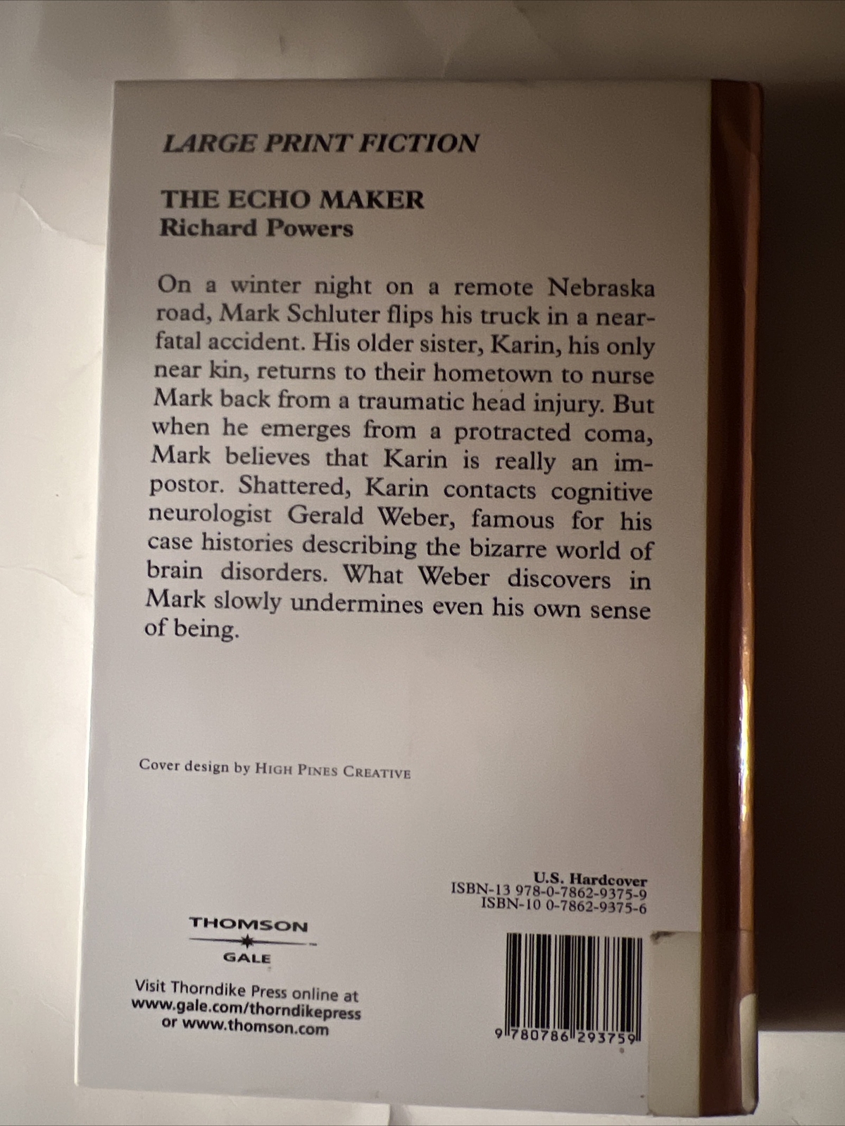 Thorndike Basic Ser.: The Echo Maker by Richard Powers (2007, Hardcover, Revised