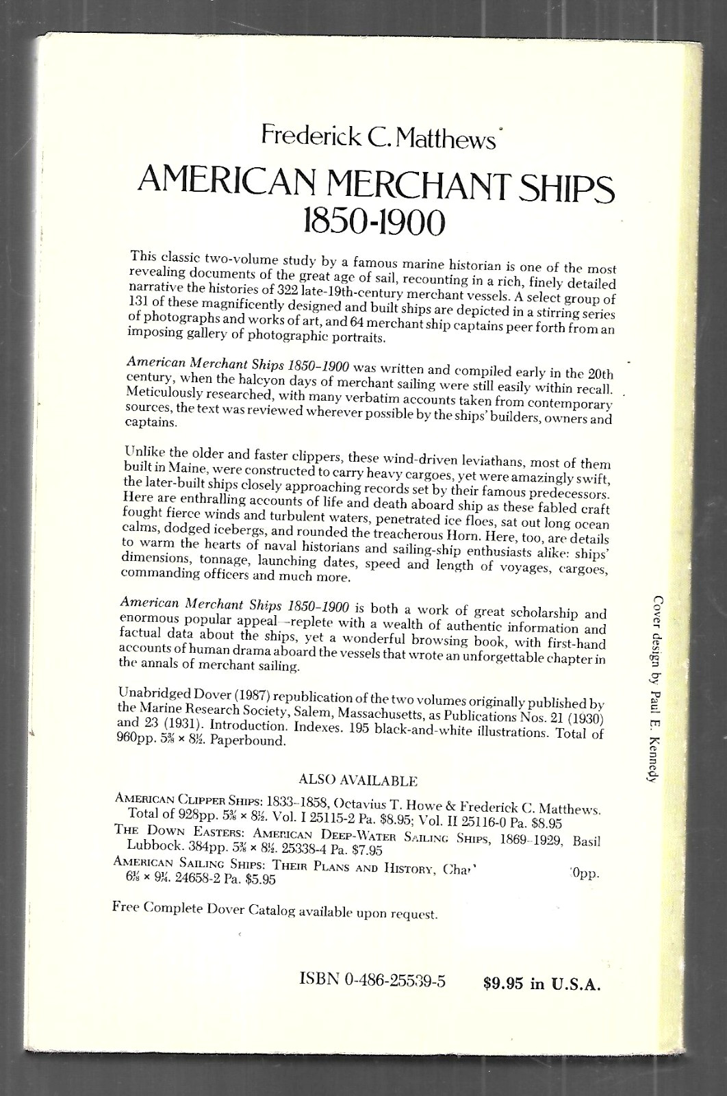 American Merchant Ships, Series ll (1850-1900) by Frederick Matthews (Paperback)