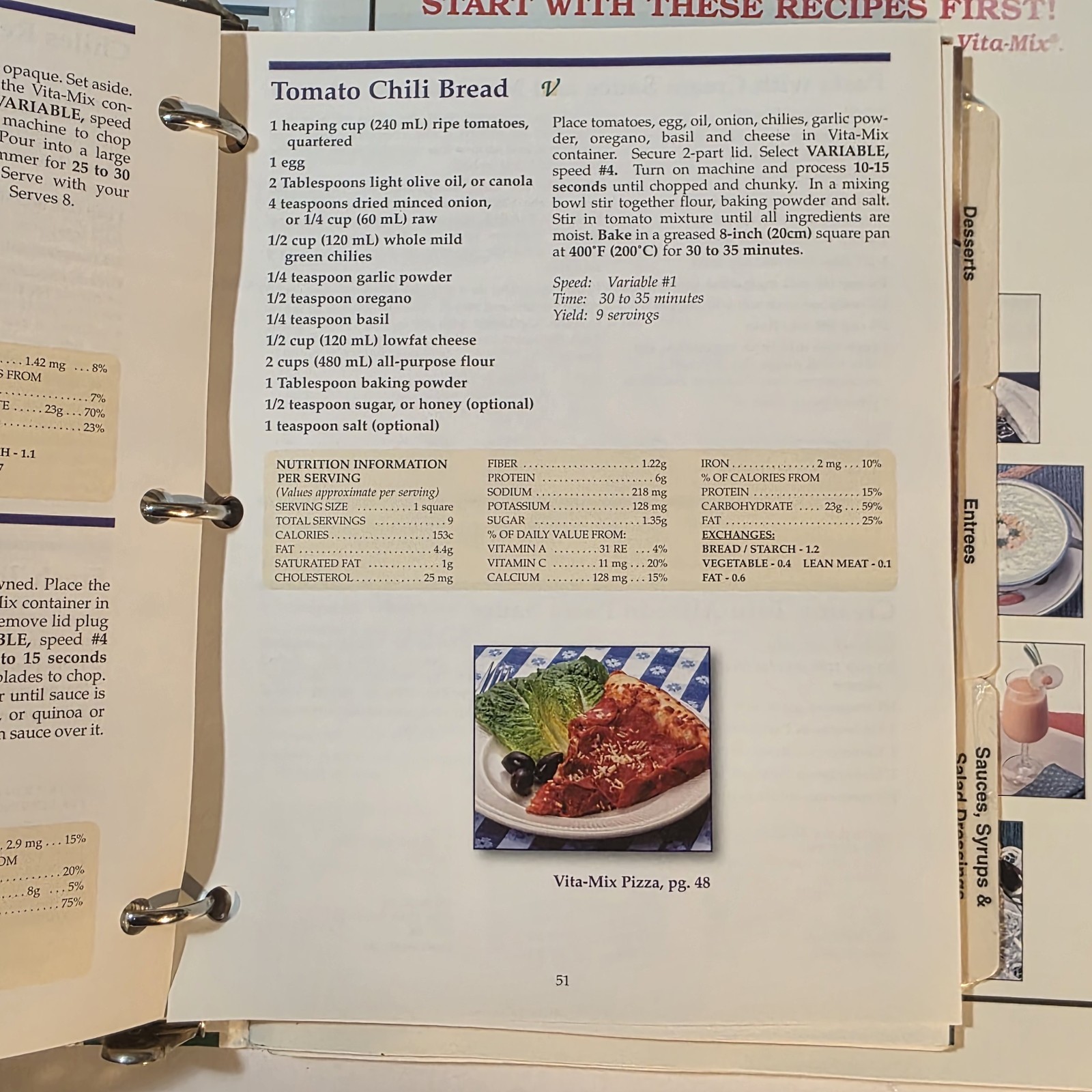 Vita-Mix Whole Food Recipes 3-Ring Binder and Owner’s Manual 2000 USA