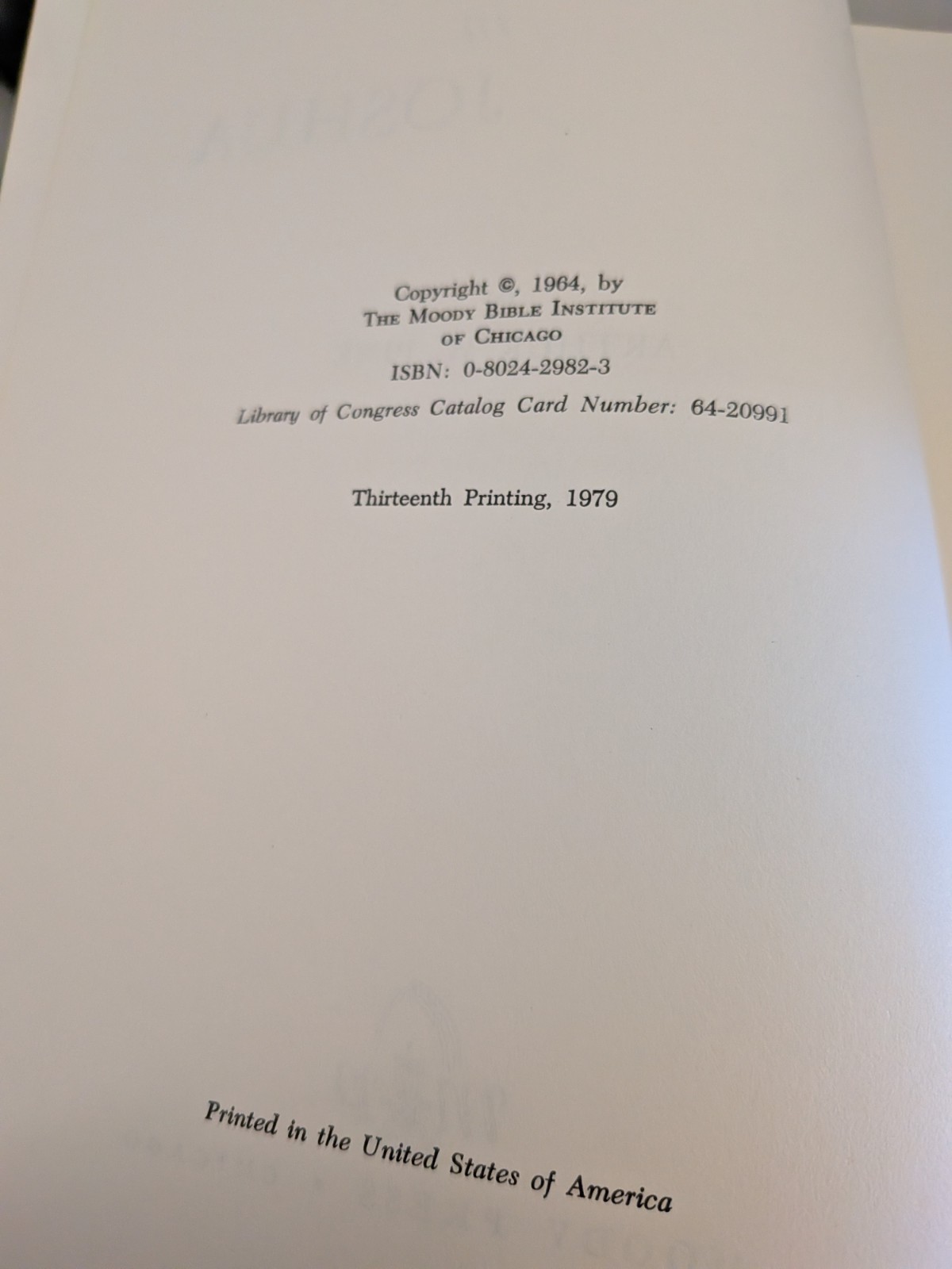 Gleanings in Joshua by Arthur W. Pink (Hardcover) 1979, Moody Press