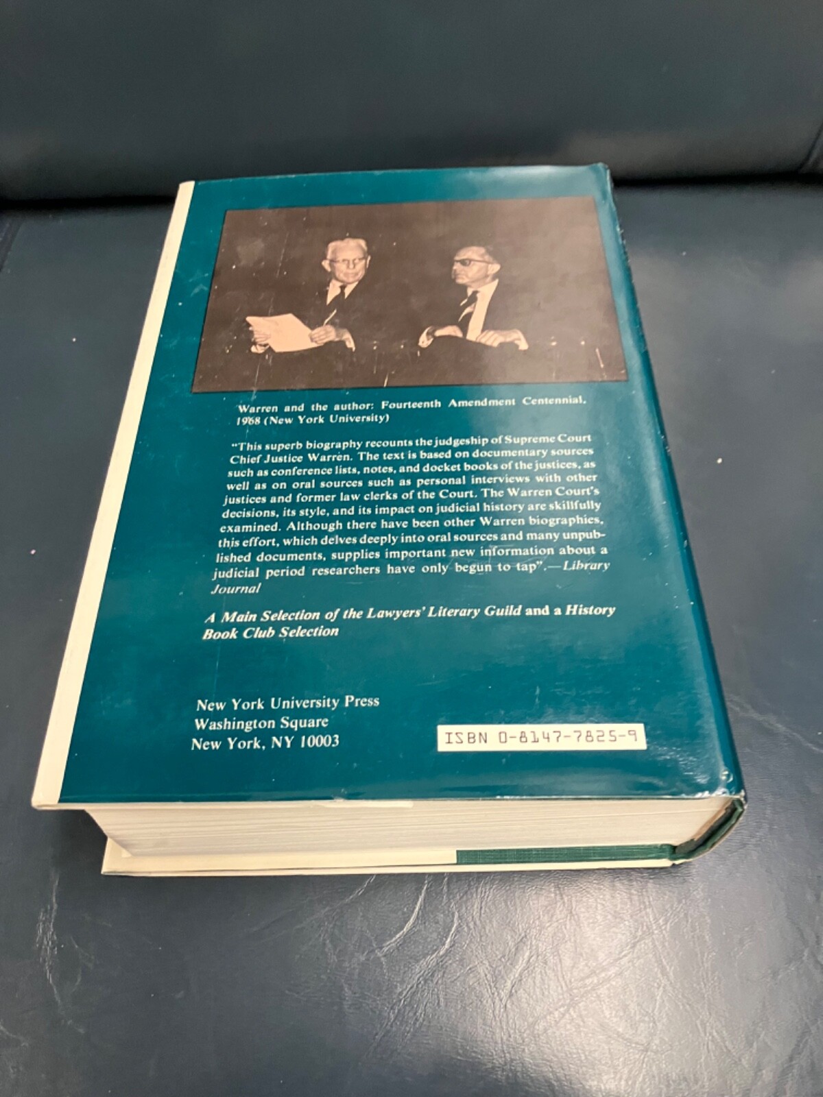 Super Chief: Earl Warren and Court Hardcover book dust jacket Schwartz legal