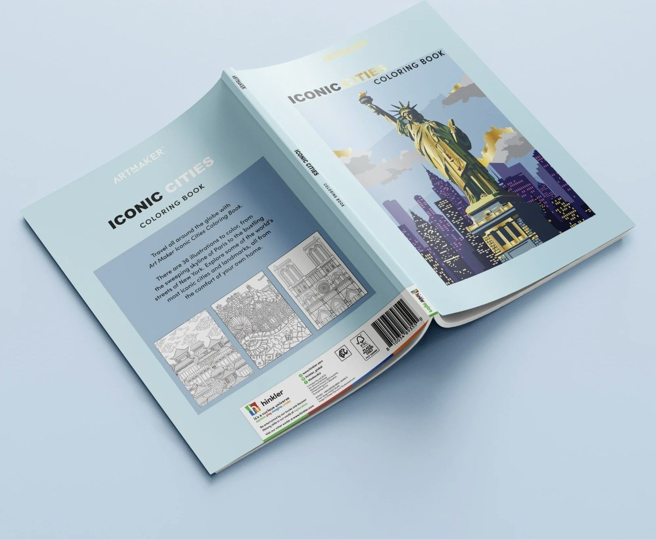 Hinkler Art Maker Iconic Cities Coloring Book, Ages 12 and up, 72 Pages