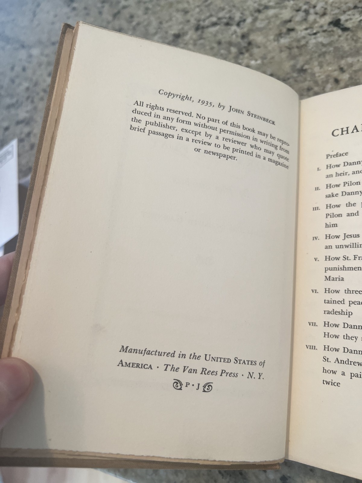 John Steinbeck Tortilla Flat 1935 TRUE 1st Edition Covici-Friede NO DJ