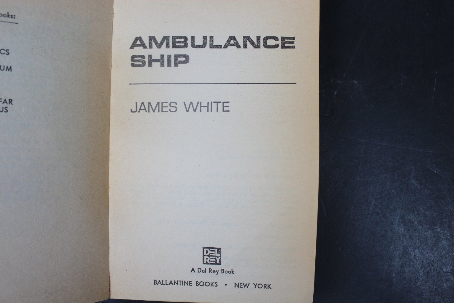 Ambulance Ship James White 1980 Science Fiction Ballantine PB