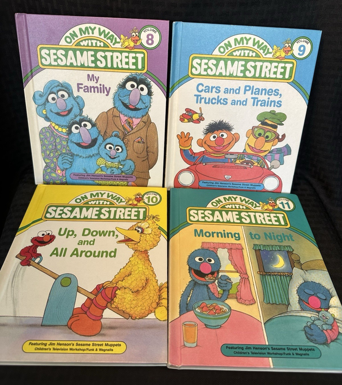 1989 On My Way with Sesame Street Library 1-15 Complete Set w/ Stand -Nice Set!