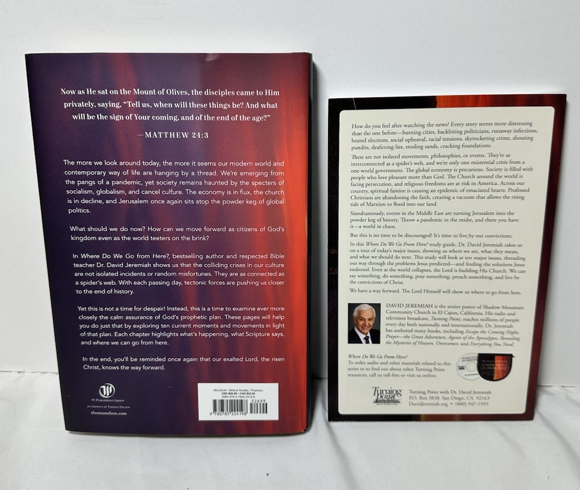 Dr. David Jeremiah Where do we go from Here? Hardcover Book + PB Study Guide New