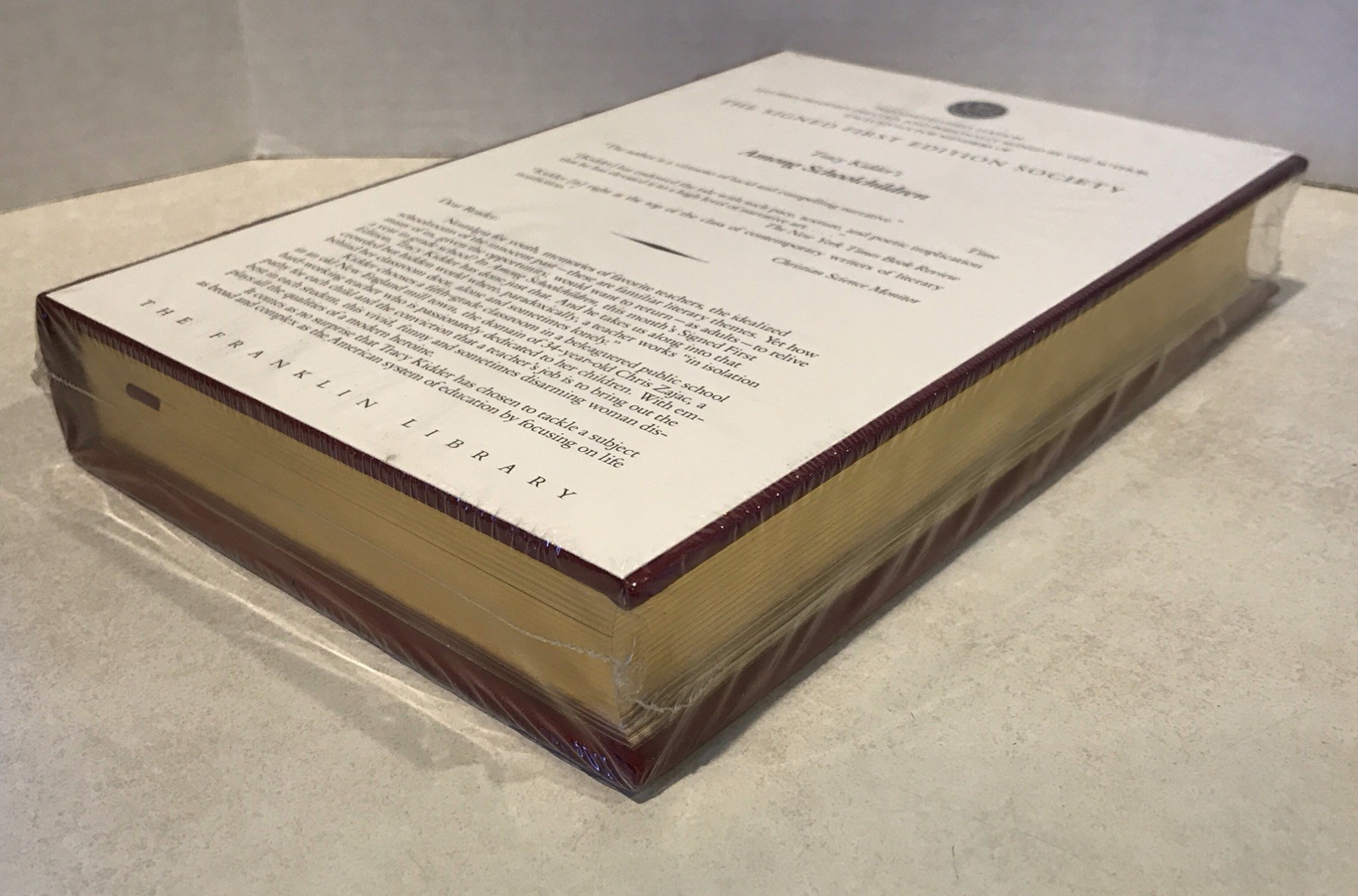 AMONG SCHOOLCHILDREN The Franklin Library TRACY KIDDER Signed First Edition NEW