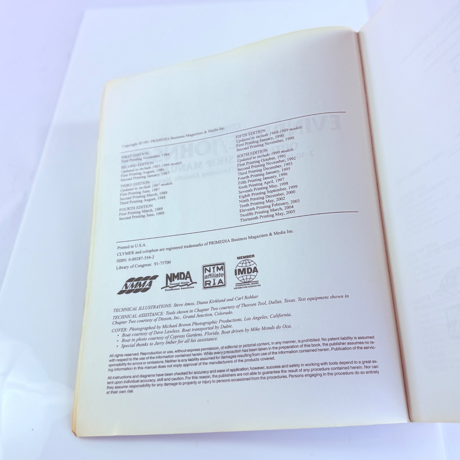 Clymer Evinrude Johnson Outboard Shop Manual 2-40 HP 1973-1990 Includes Electric